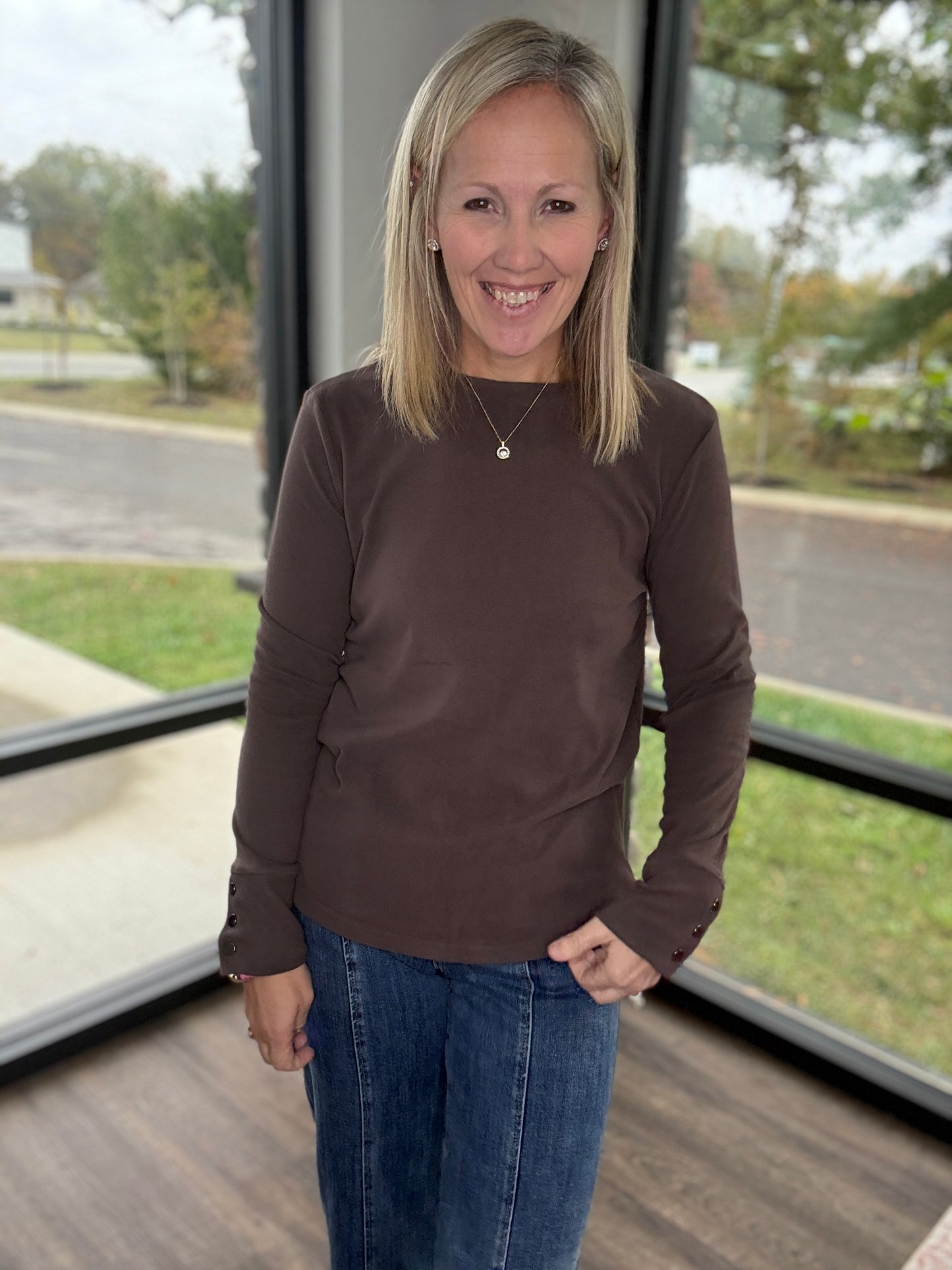 Alexis Top- Chocolate