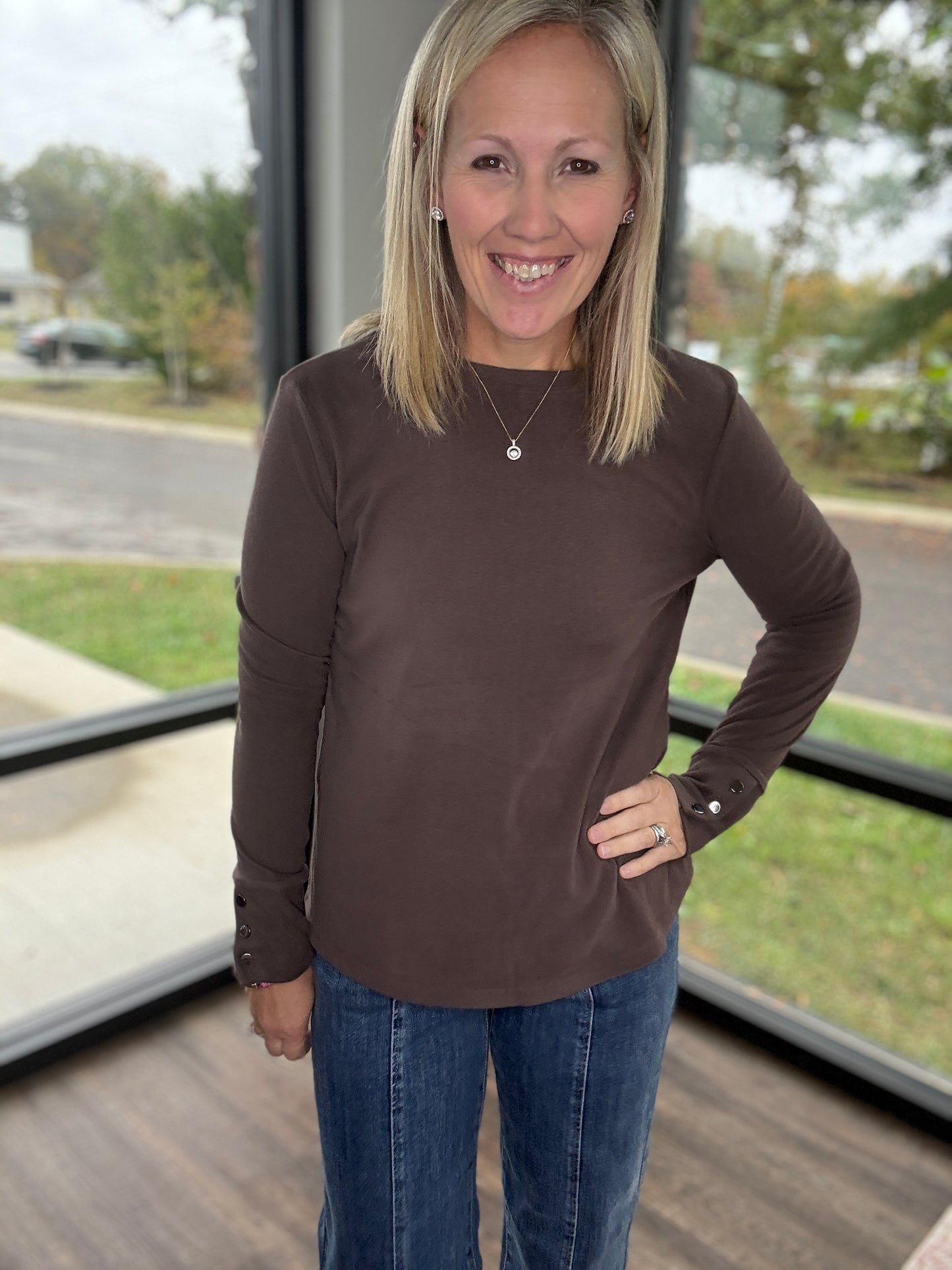 Alexis Top- Chocolate