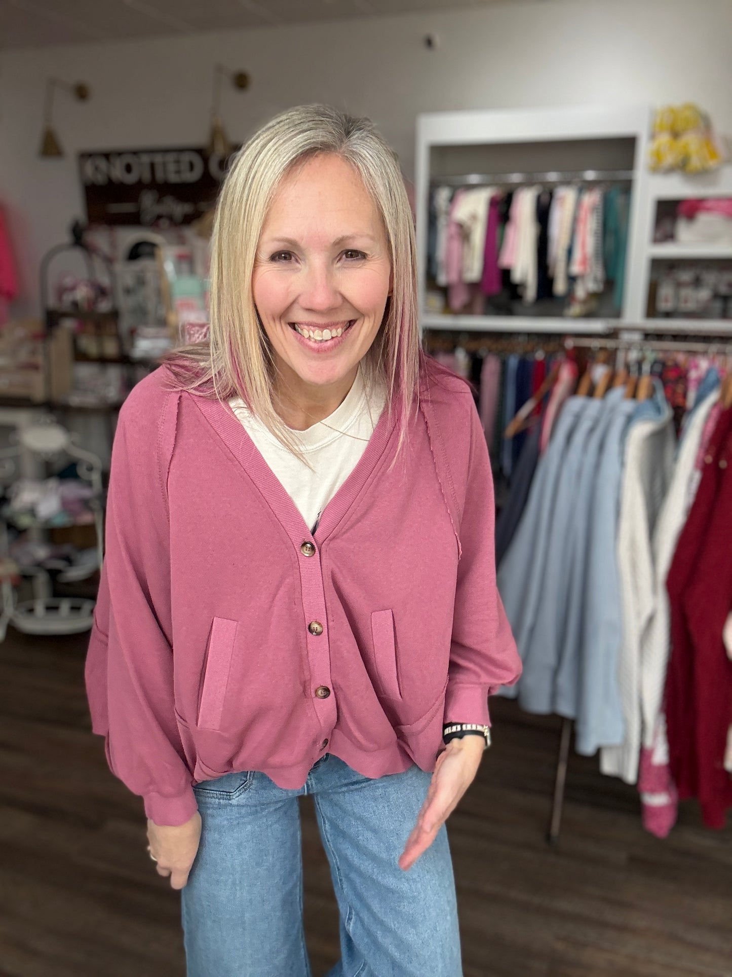 Spring Street Cardi- Berry