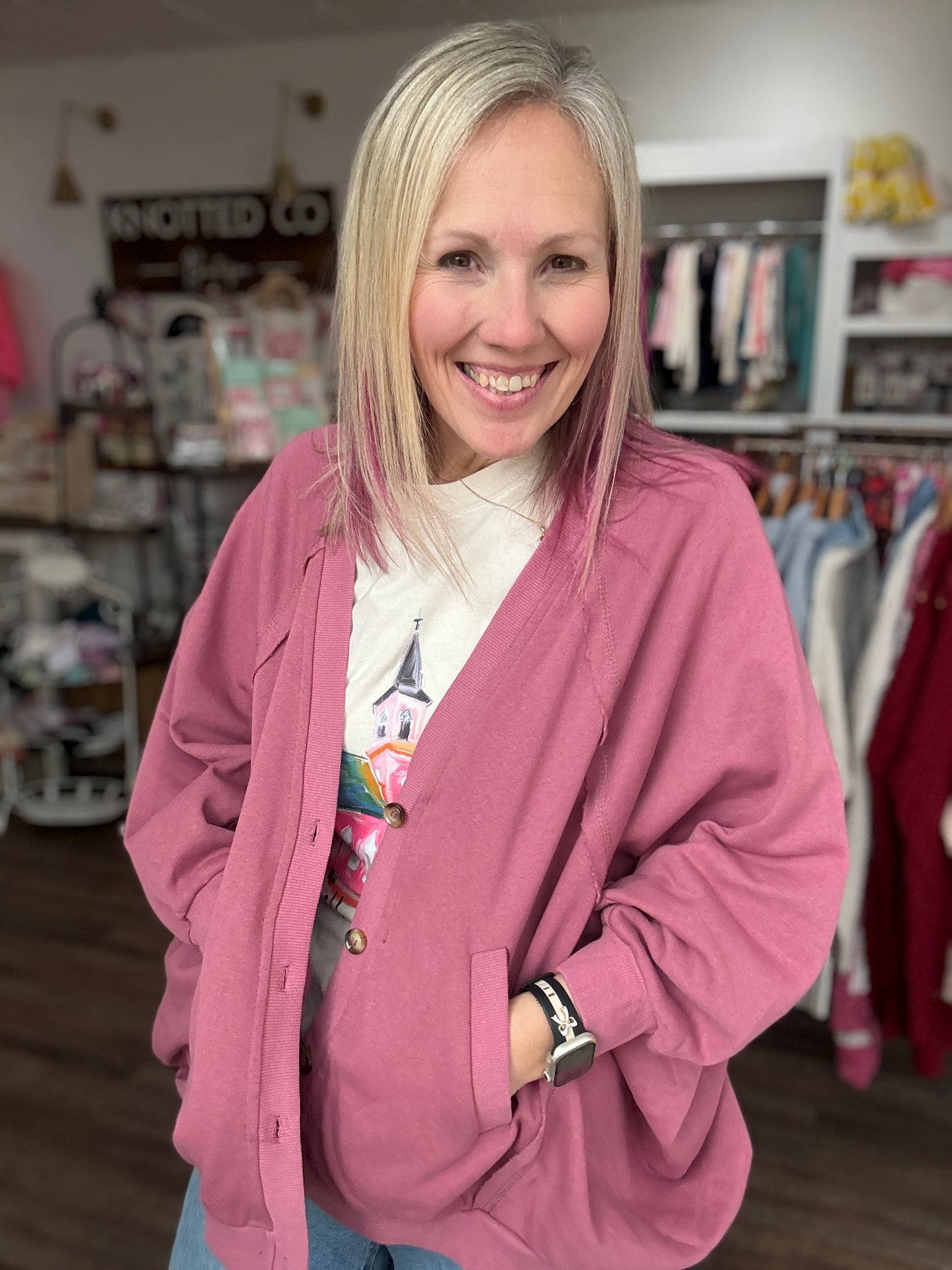 Spring Street Cardi- Berry