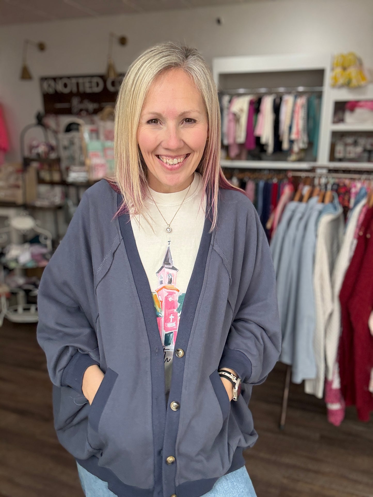 Spring Street Cardi- Blue