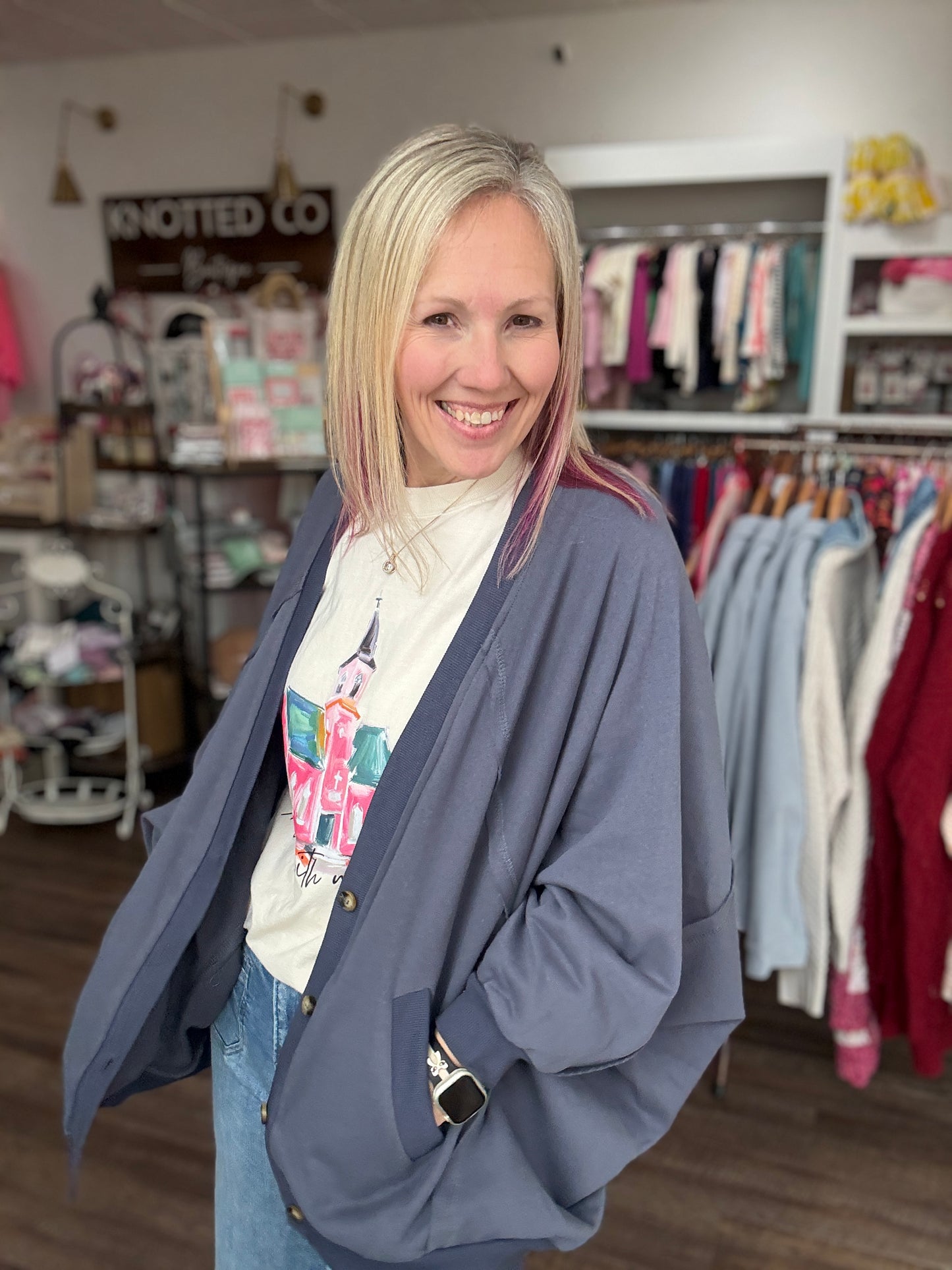 Spring Street Cardi- Blue