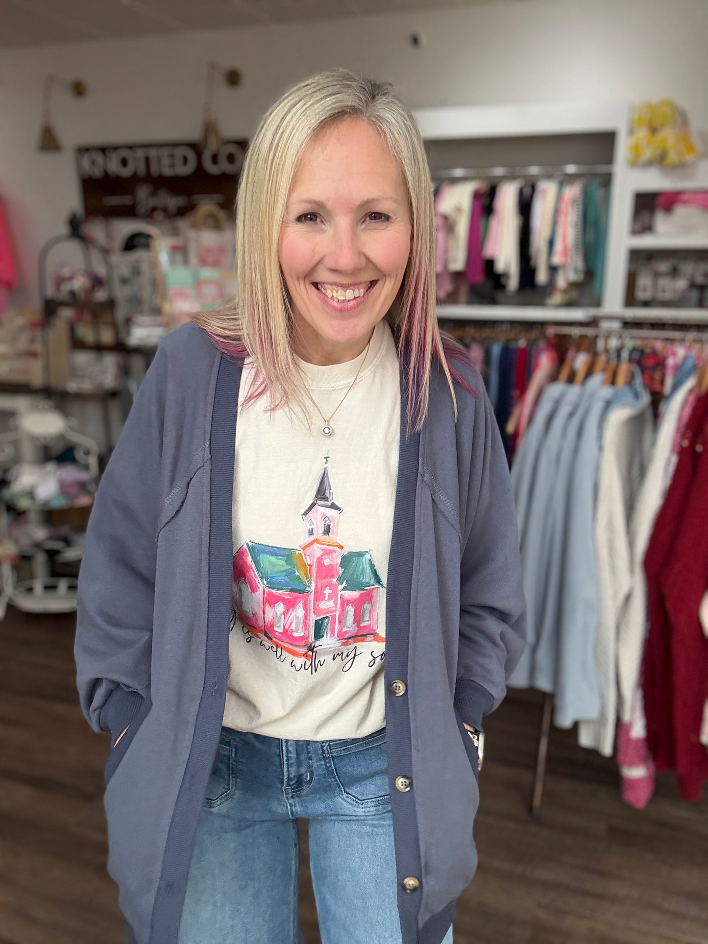 Spring Street Cardi- Blue