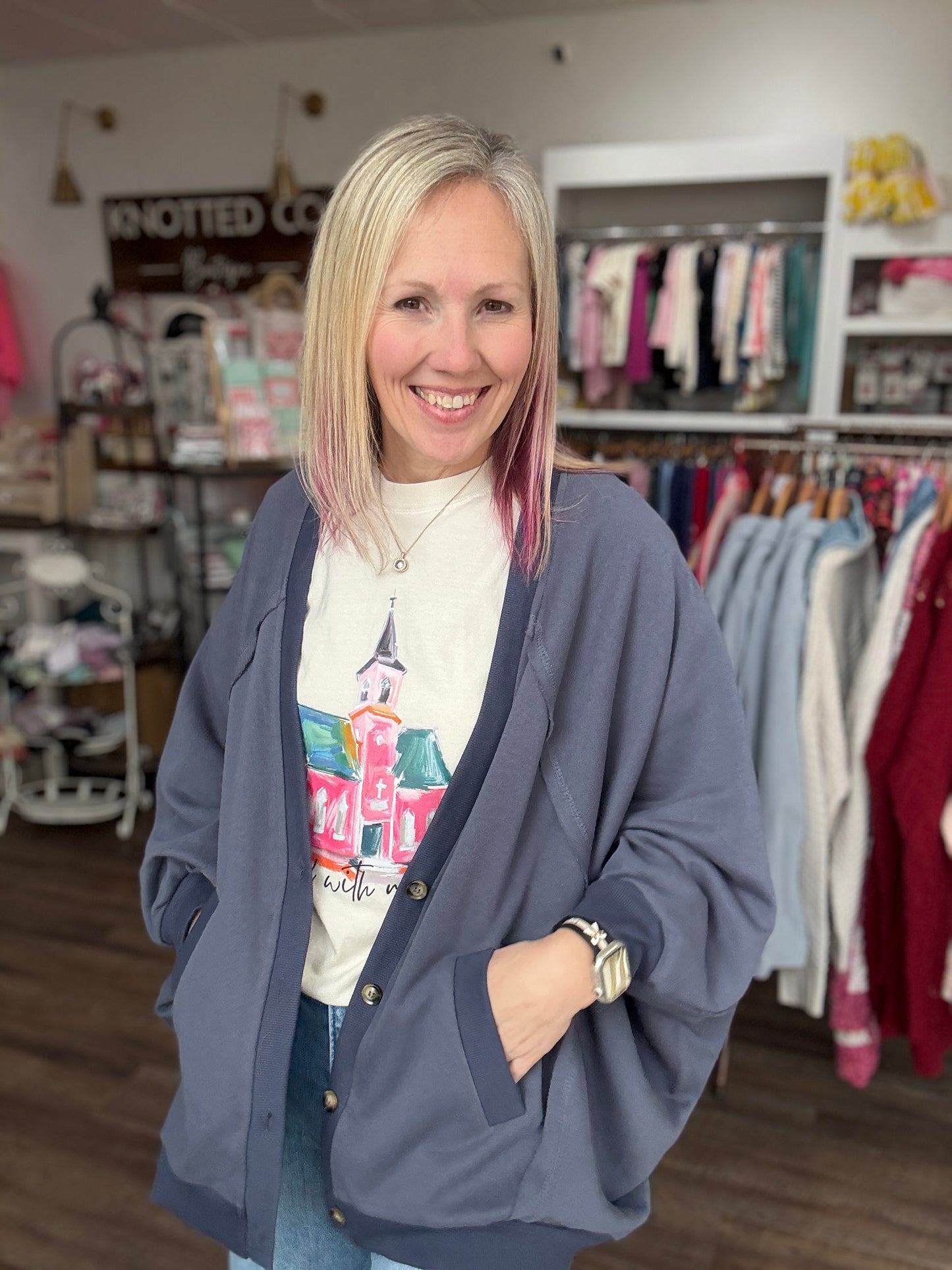 Spring Street Cardi- Blue