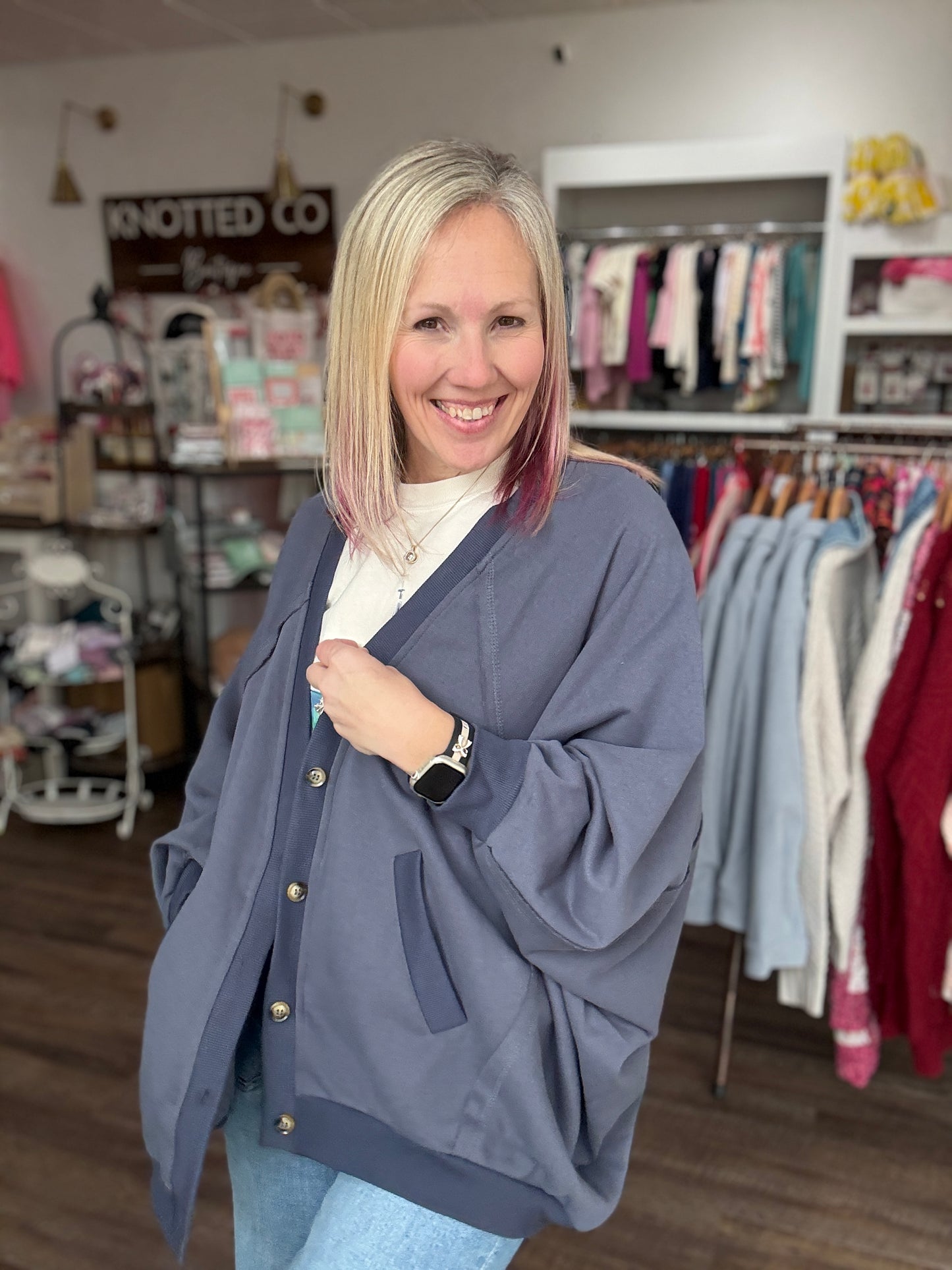 Spring Street Cardi- Blue