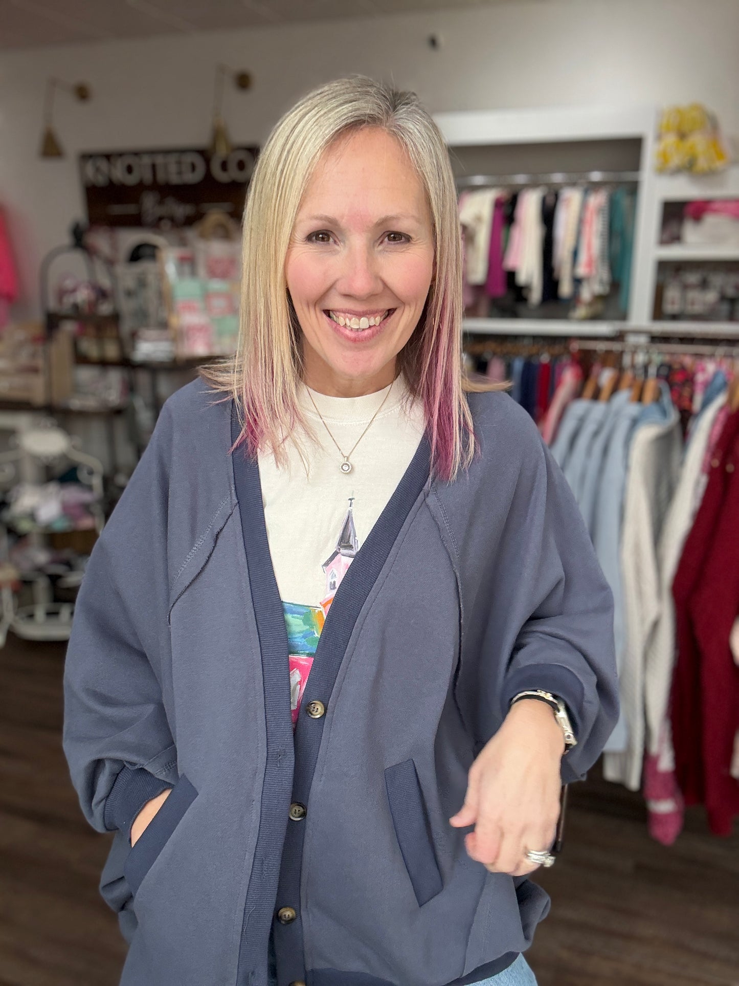 Spring Street Cardi- Blue