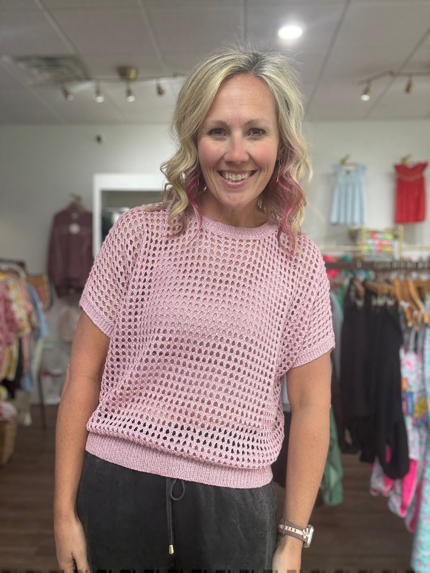 Pink Sands Crochet Top