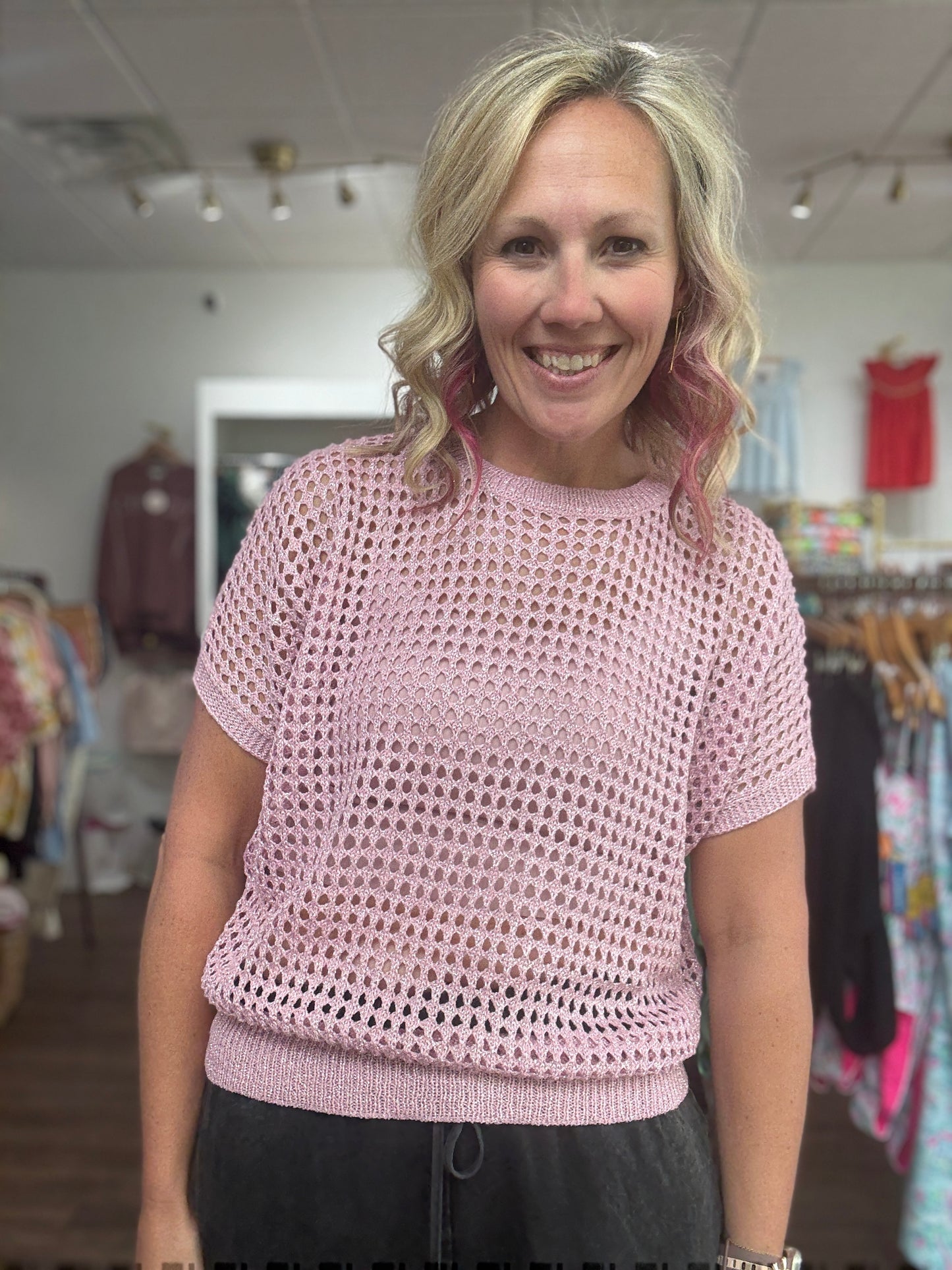 Pink Sands Crochet Top