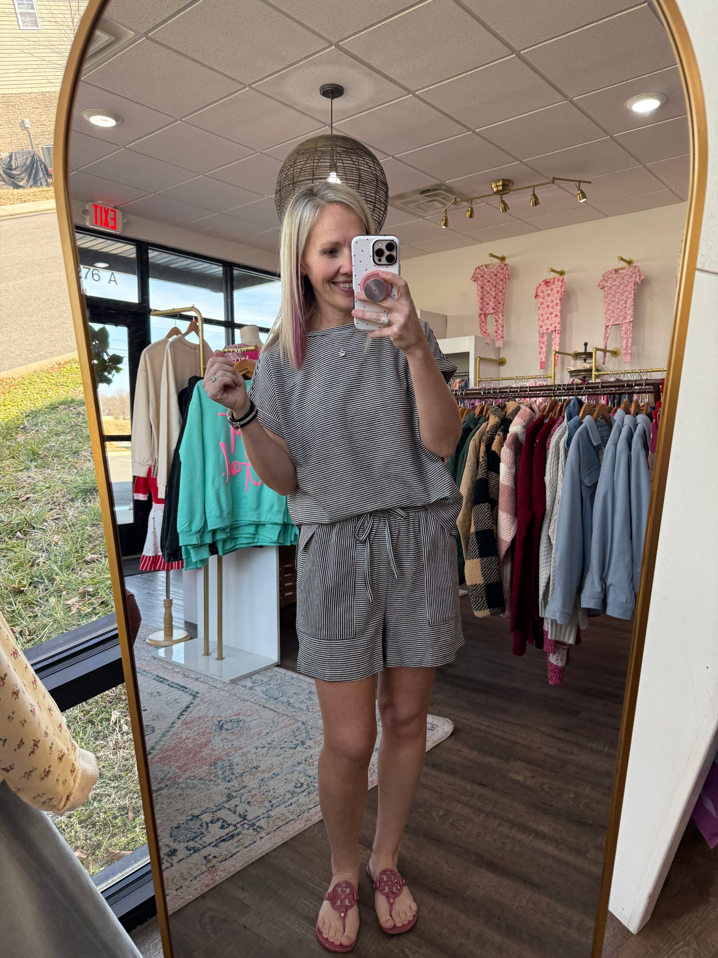 Laid Back Stripe Set- Black