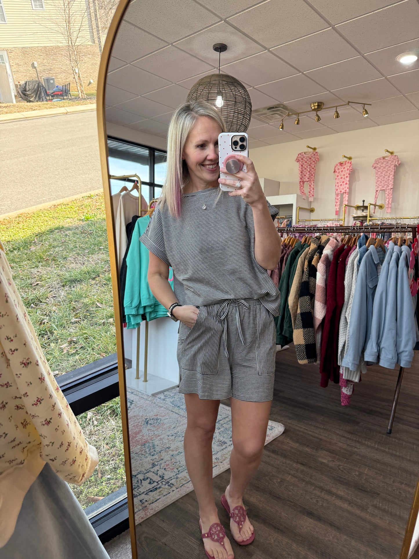 Laid Back Stripe Set- Black