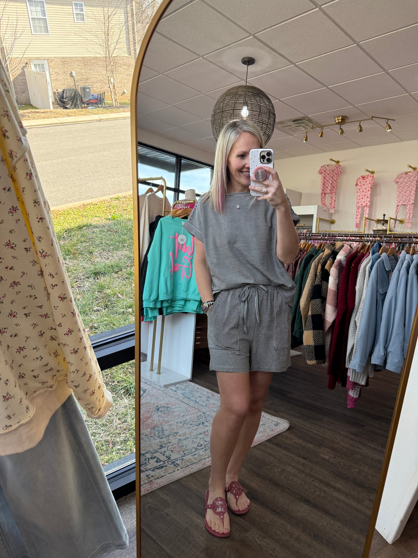 Laid Back Stripe Set- Black