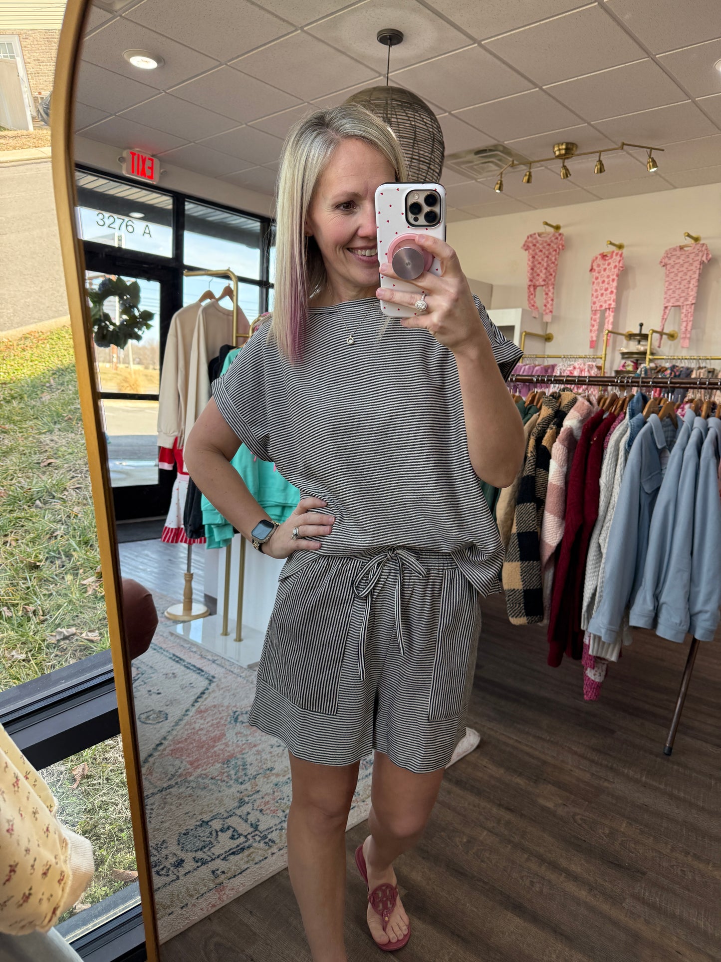 Laid Back Stripe Set- Black