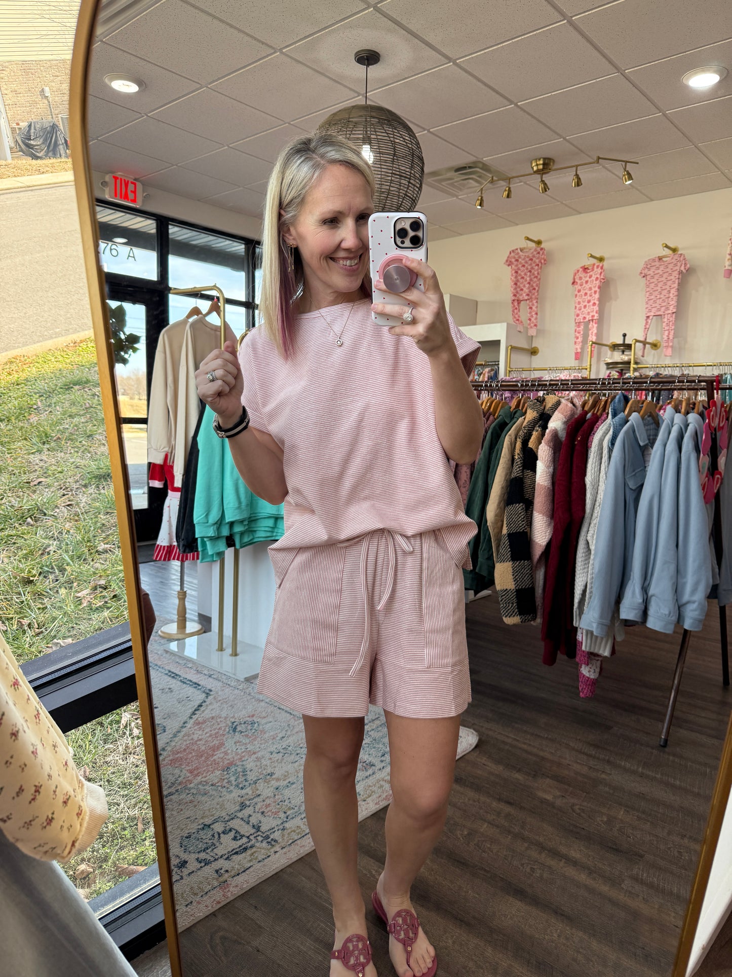 Laid Back Stripe Set- Pink