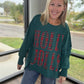 Holly Jolly Plaid Thermal Top- Green