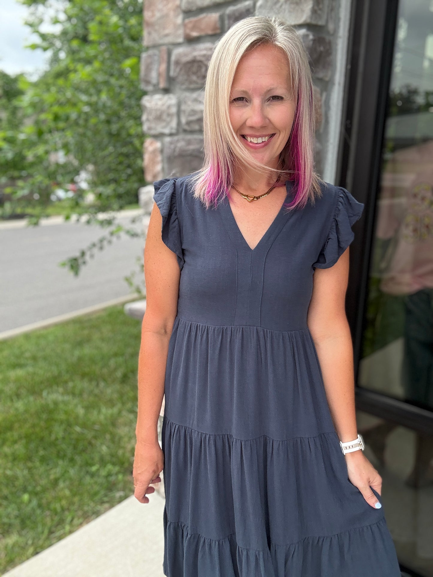 Navy Tide Dress