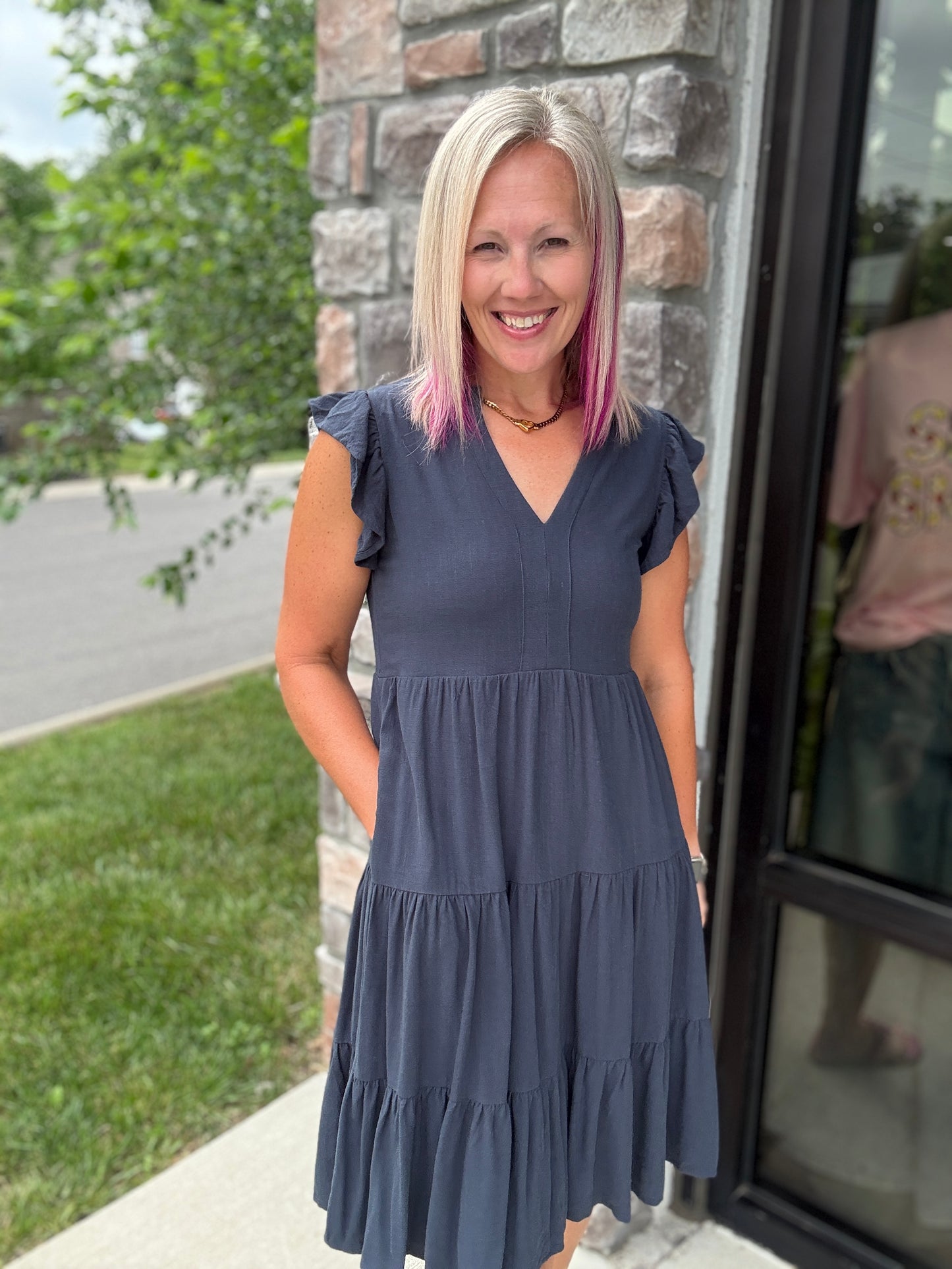 Navy Tide Dress