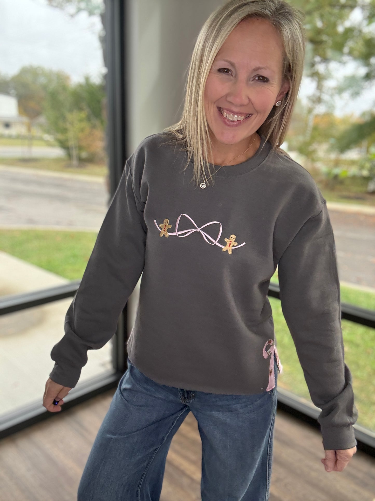 Gingerbread Bow Sweatshirt