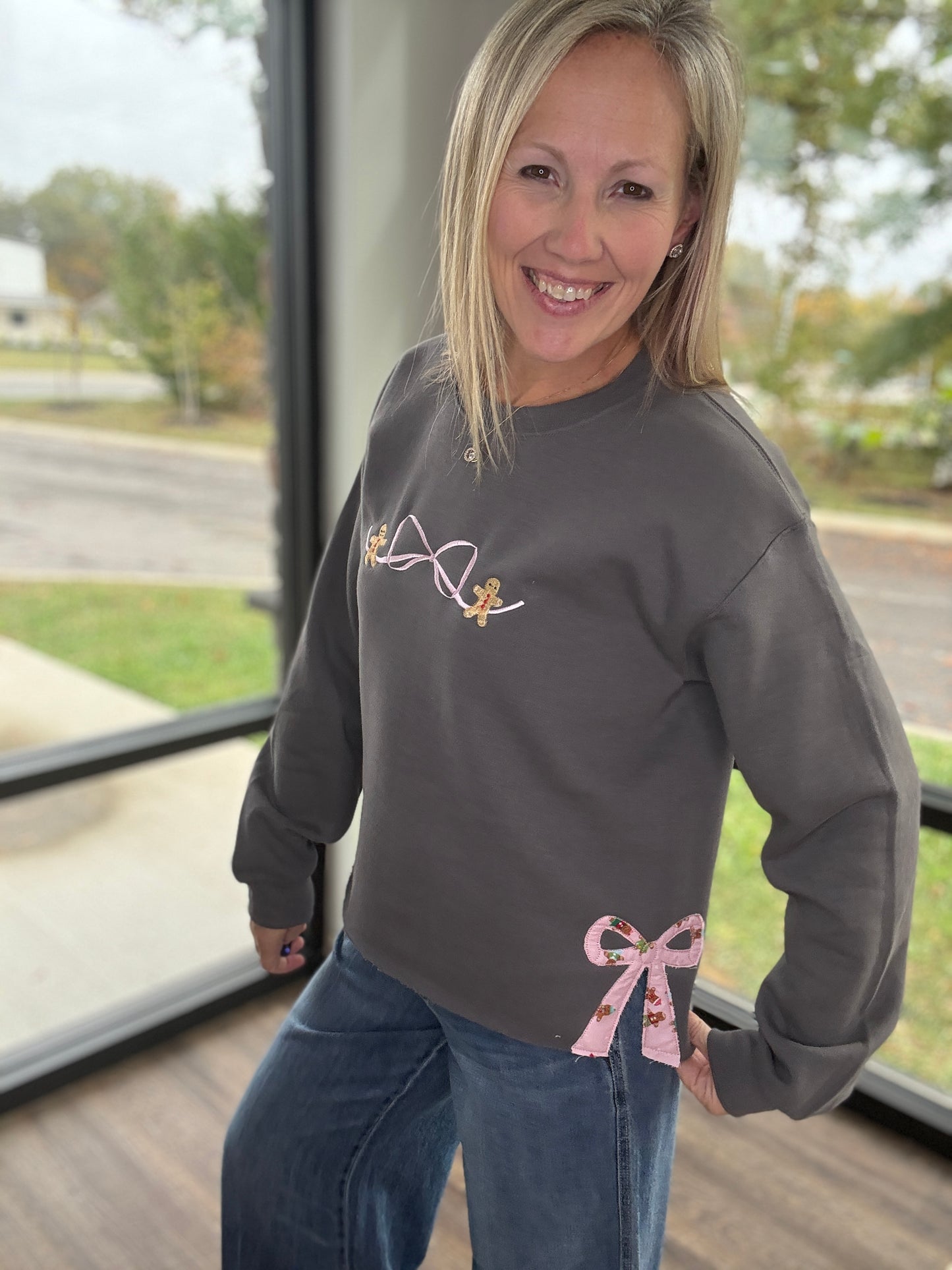 Gingerbread Bow Sweatshirt