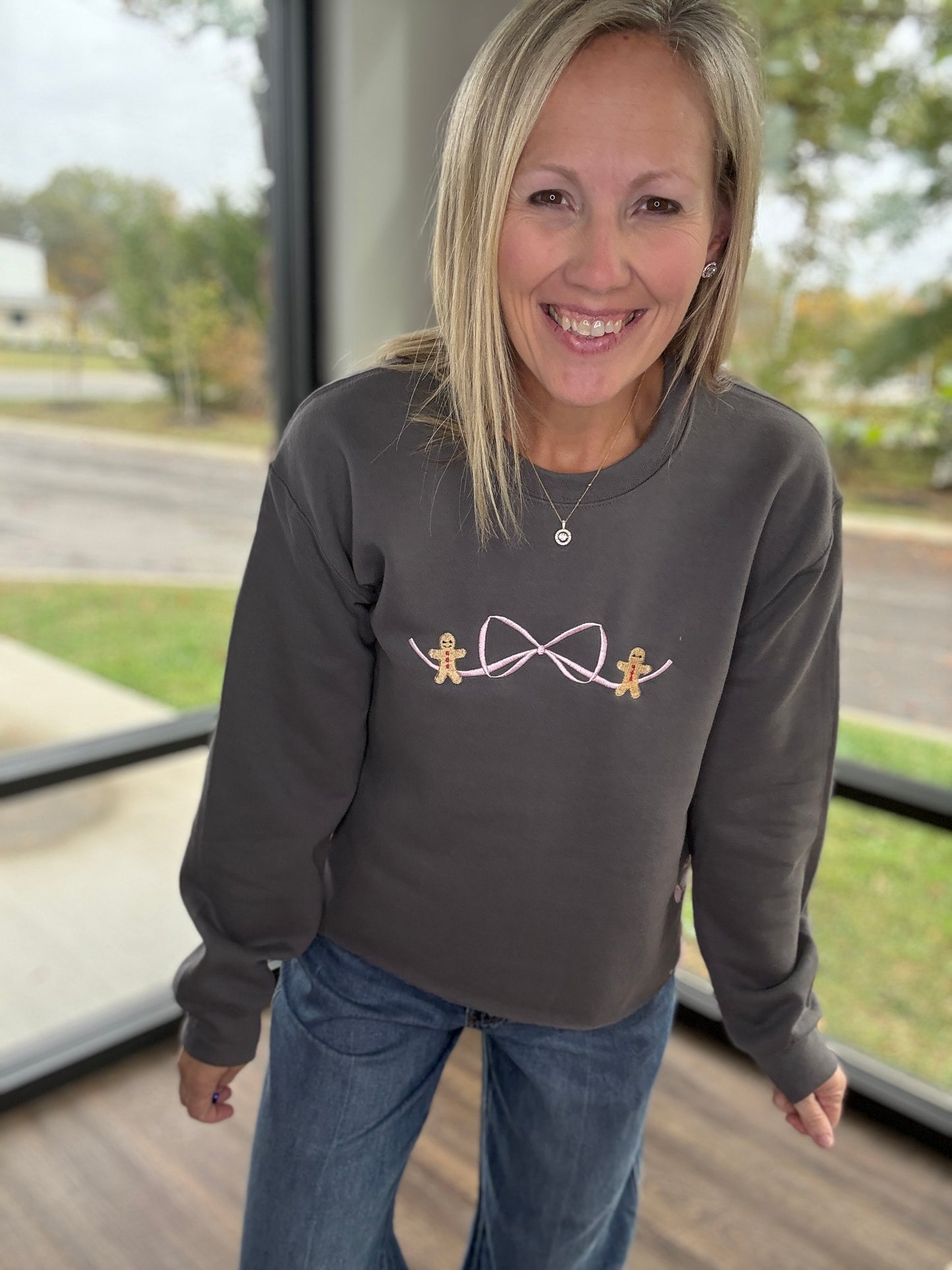 Gingerbread Bow Sweatshirt