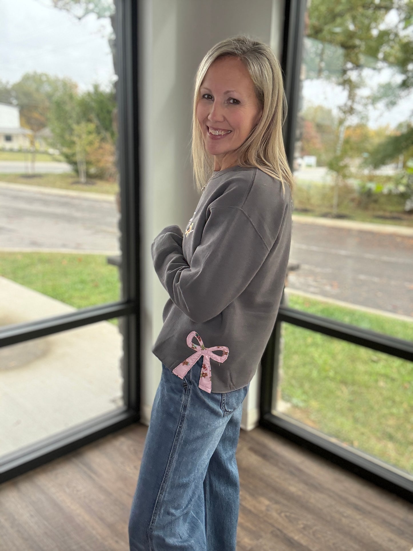 Gingerbread Bow Sweatshirt