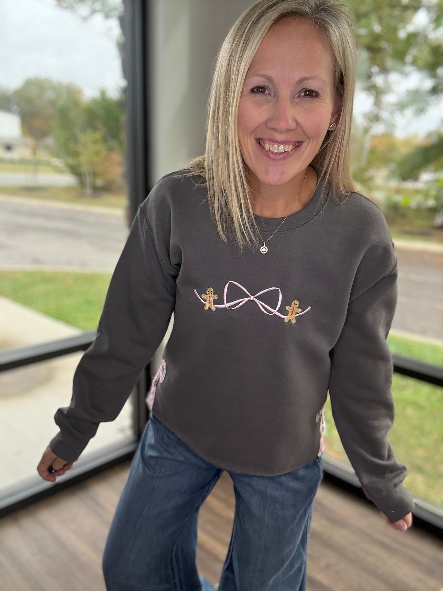 Gingerbread Bow Sweatshirt