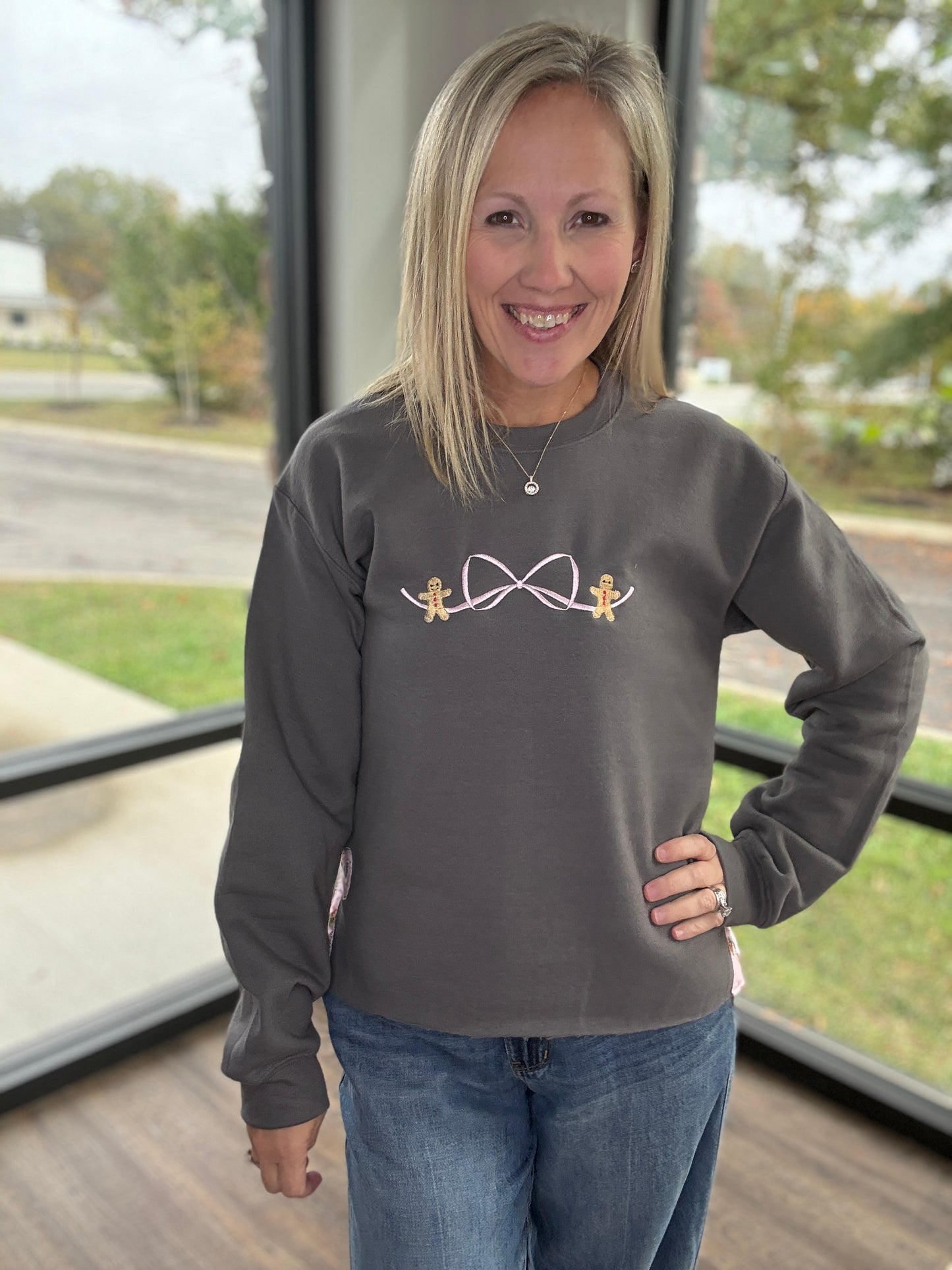 Gingerbread Bow Sweatshirt