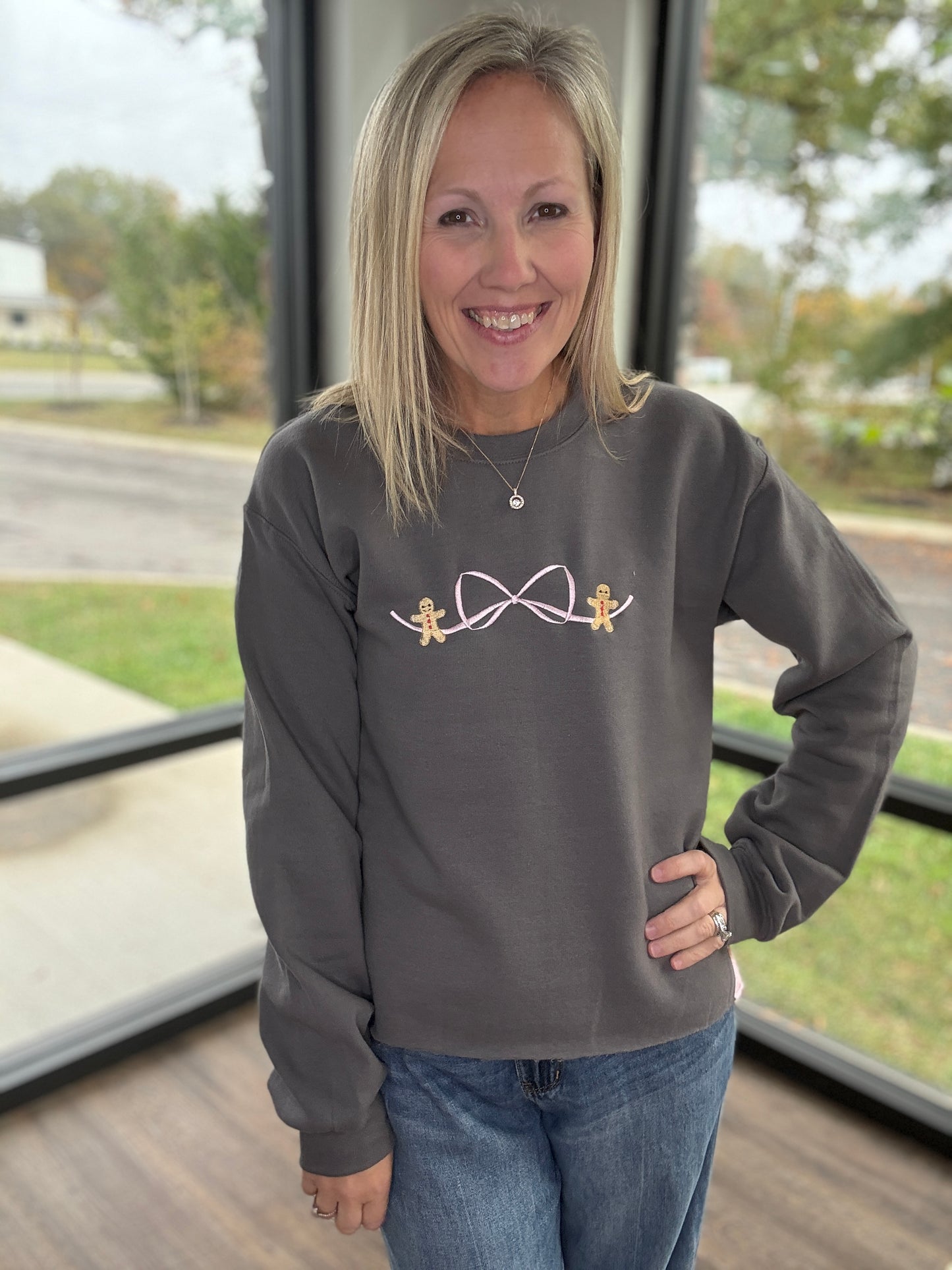Gingerbread Bow Sweatshirt