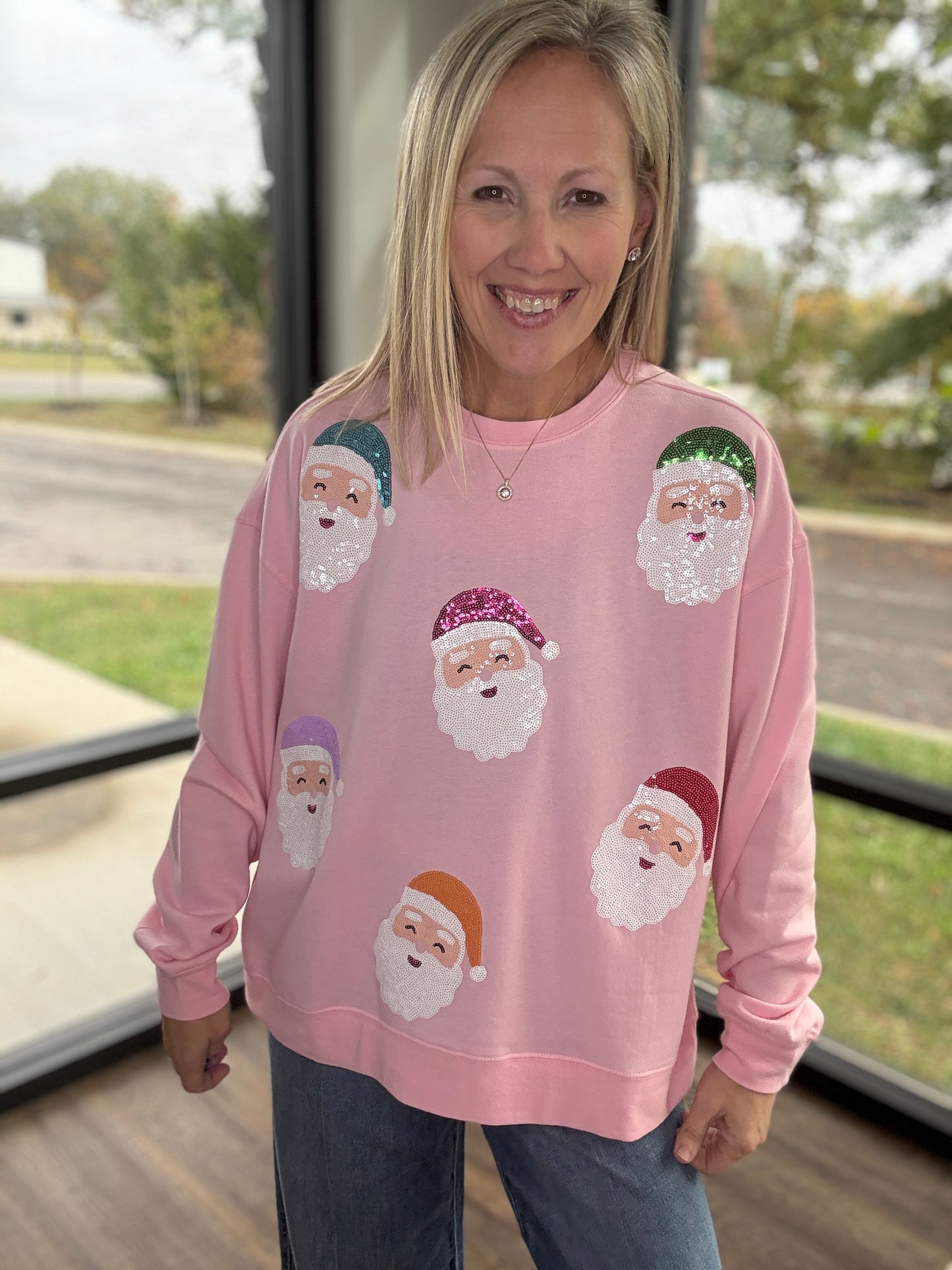 Pink Santa Sweatshirt