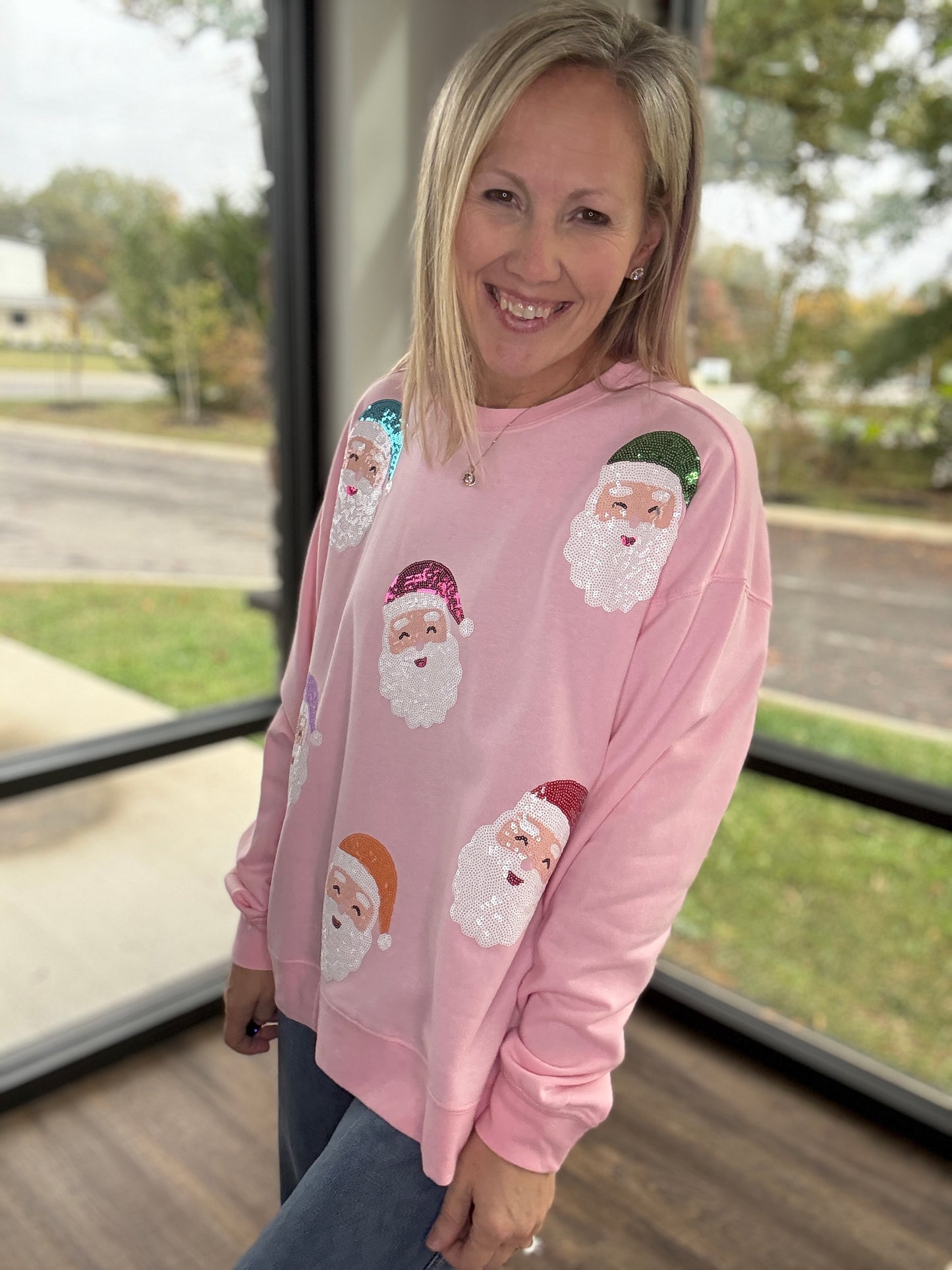 Pink Santa Sweatshirt