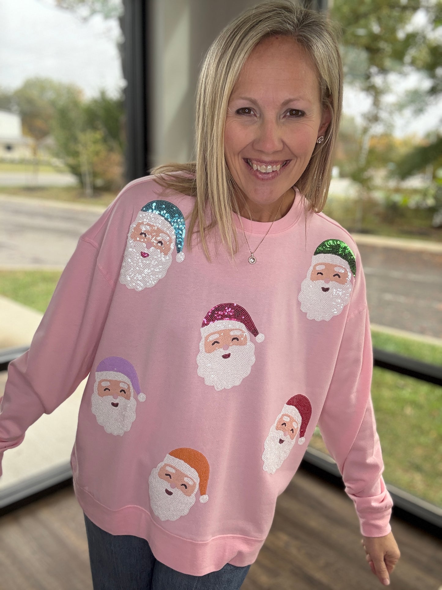 Pink Santa Sweatshirt