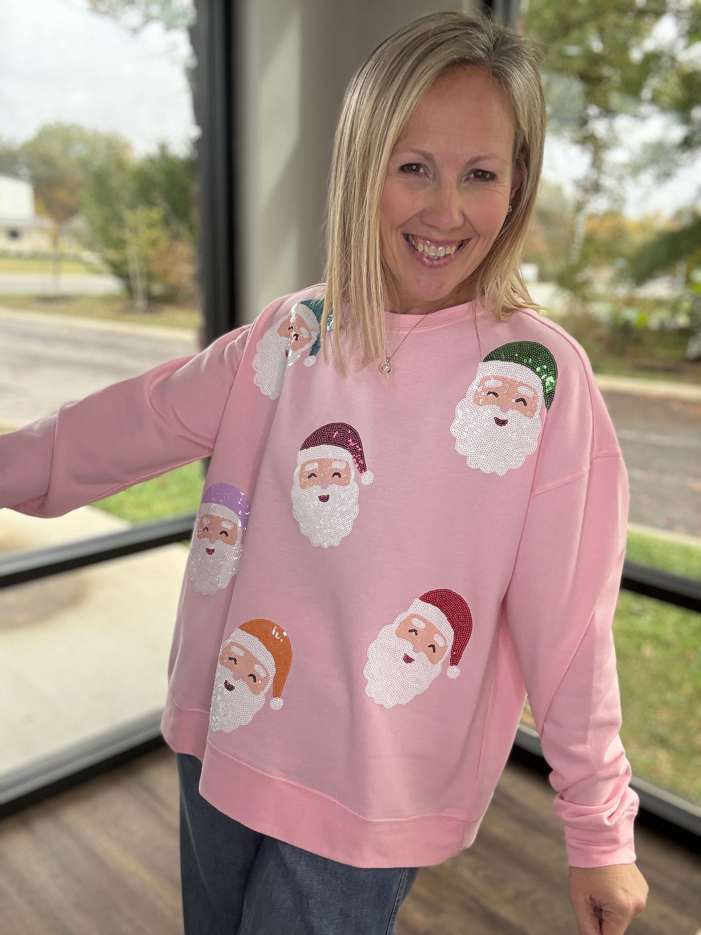 Pink Santa Sweatshirt