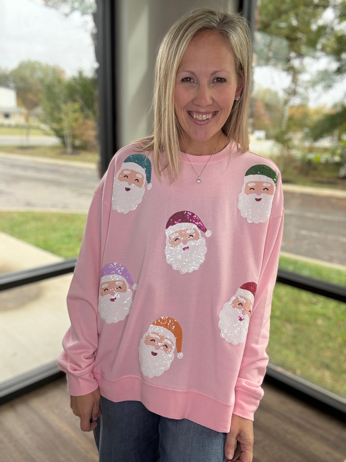 Pink Santa Sweatshirt