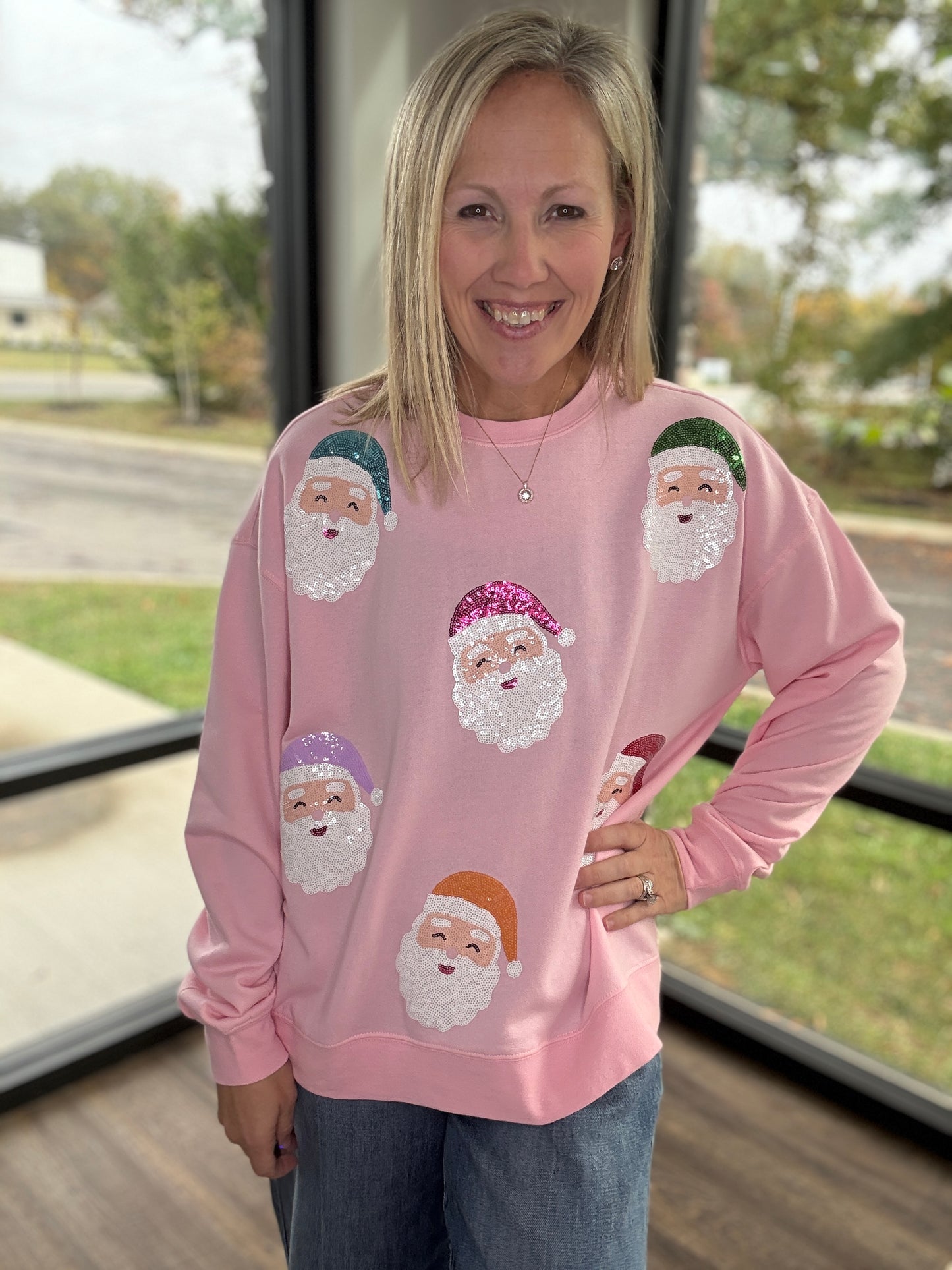 Pink Santa Sweatshirt