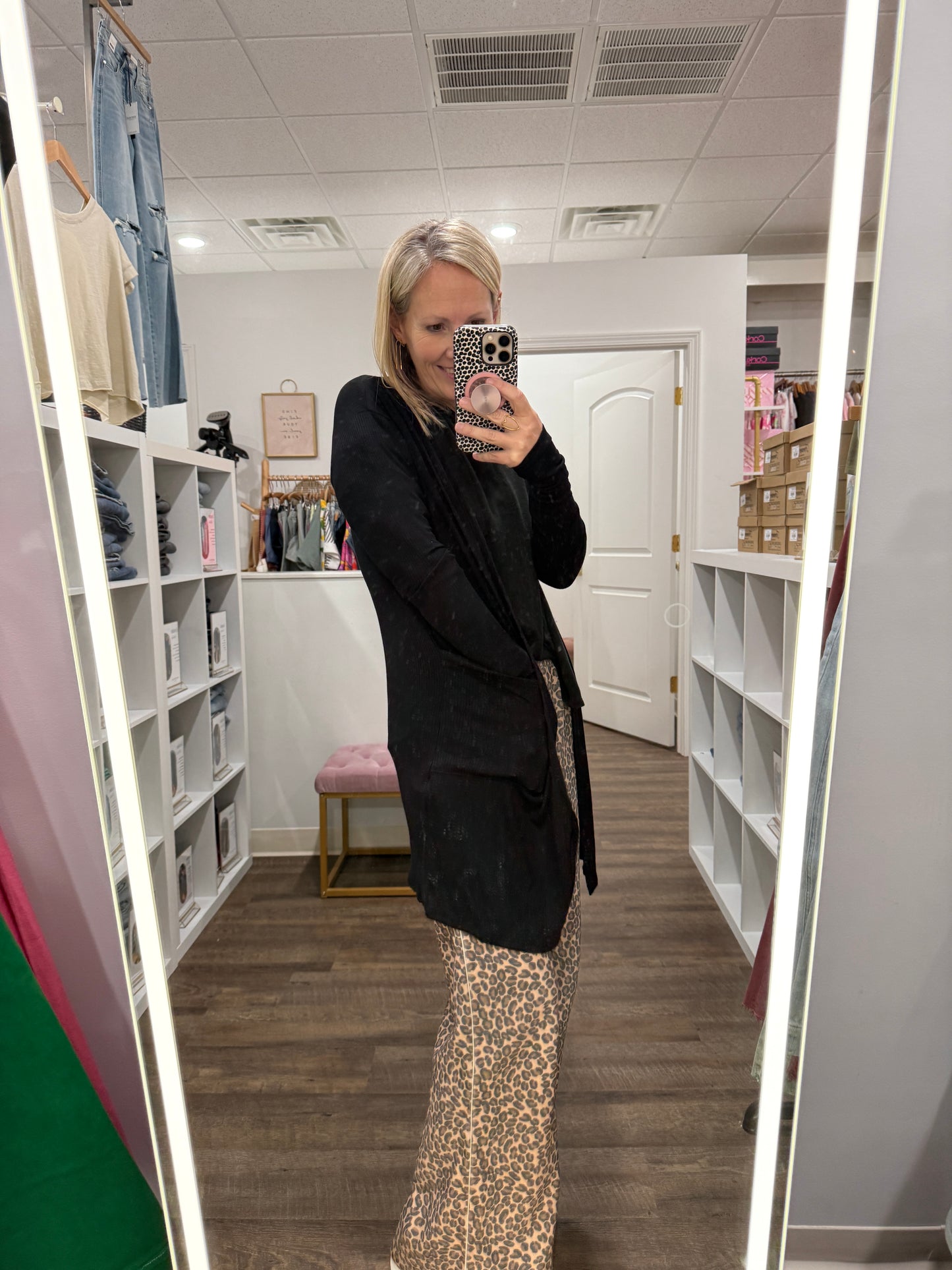 Everyday Ribbed Cardigan- Black