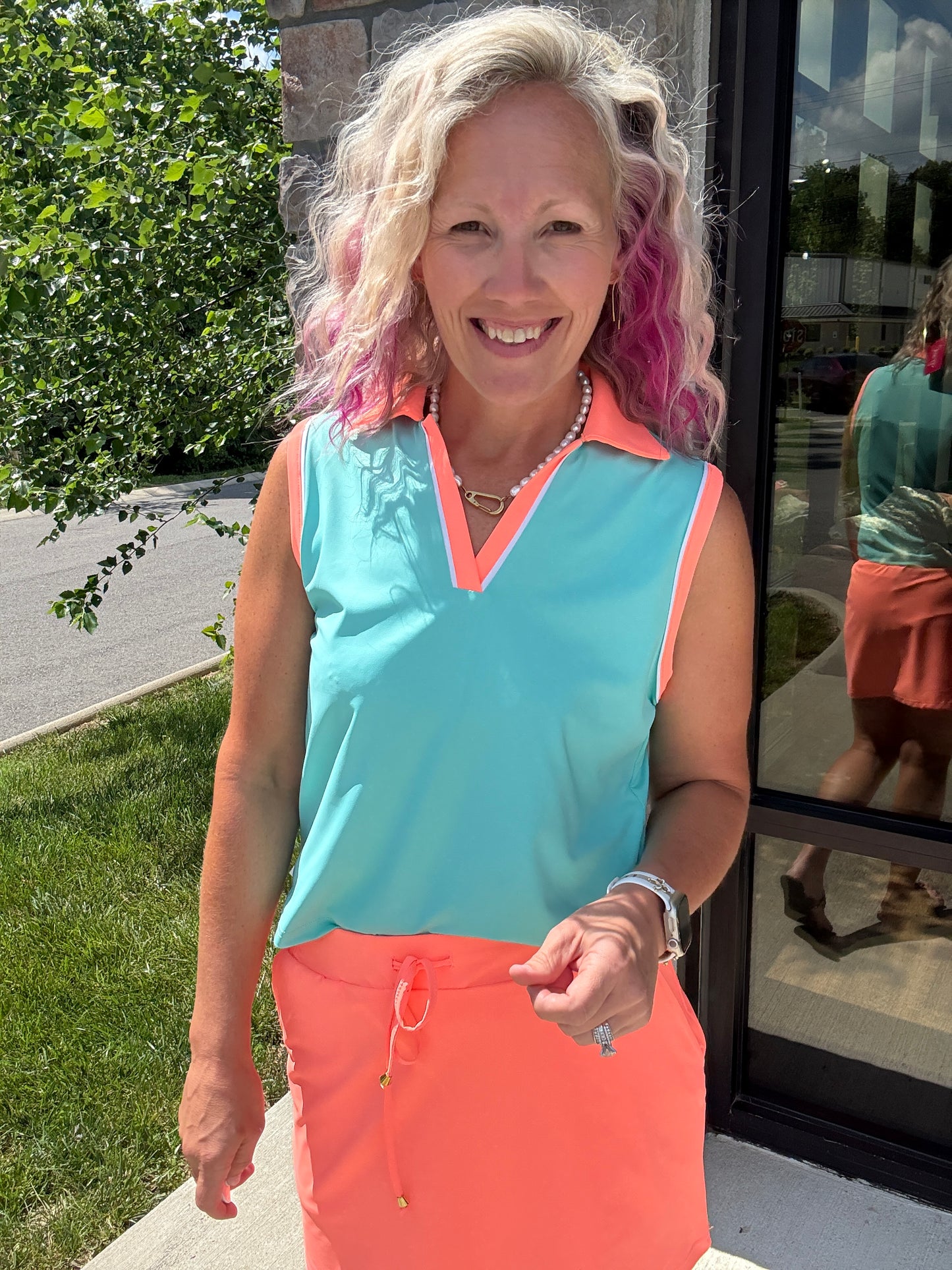 Neon Coral Skort