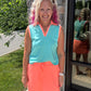 Mint/Coral Polo Tank