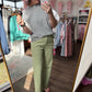 Petal Trim Pants- Green