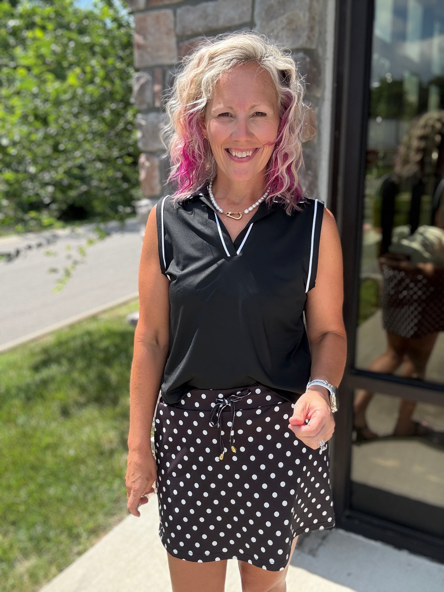 After Dark Polka Dot Skort