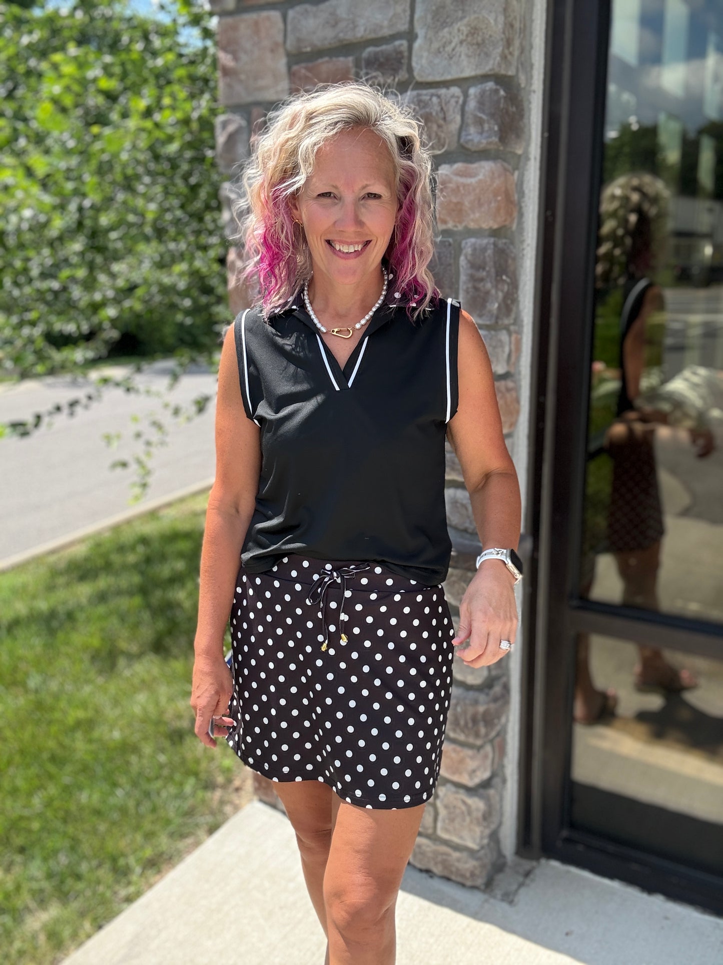 After Dark Polka Dot Skort
