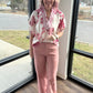Petal Trim Pants- Pink