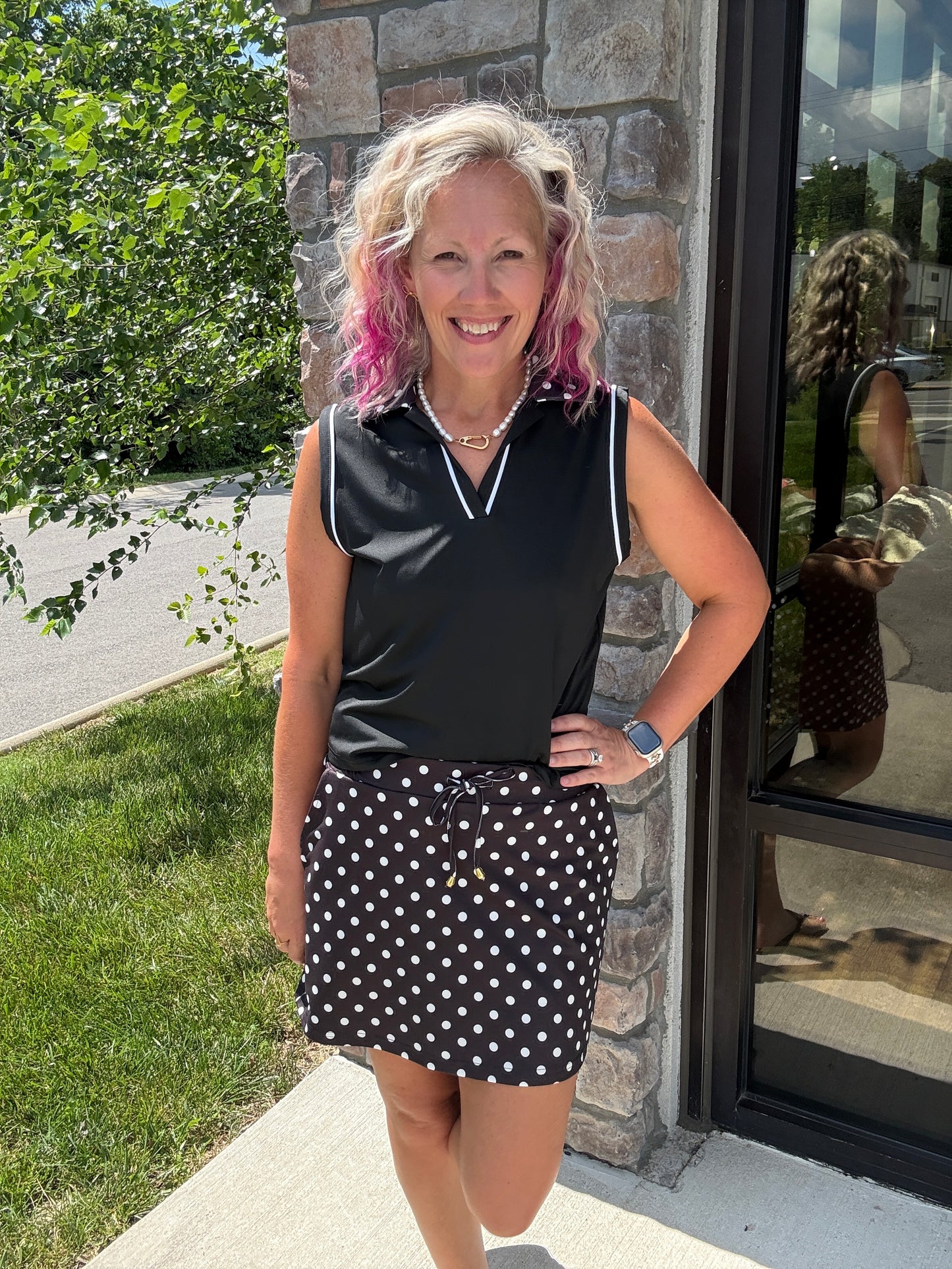 After Dark Polka Dot Skort
