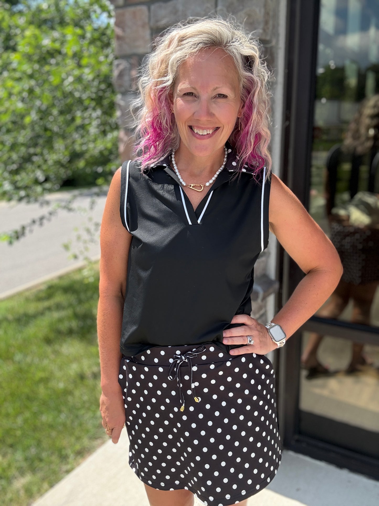 After Dark Polka Dot Skort