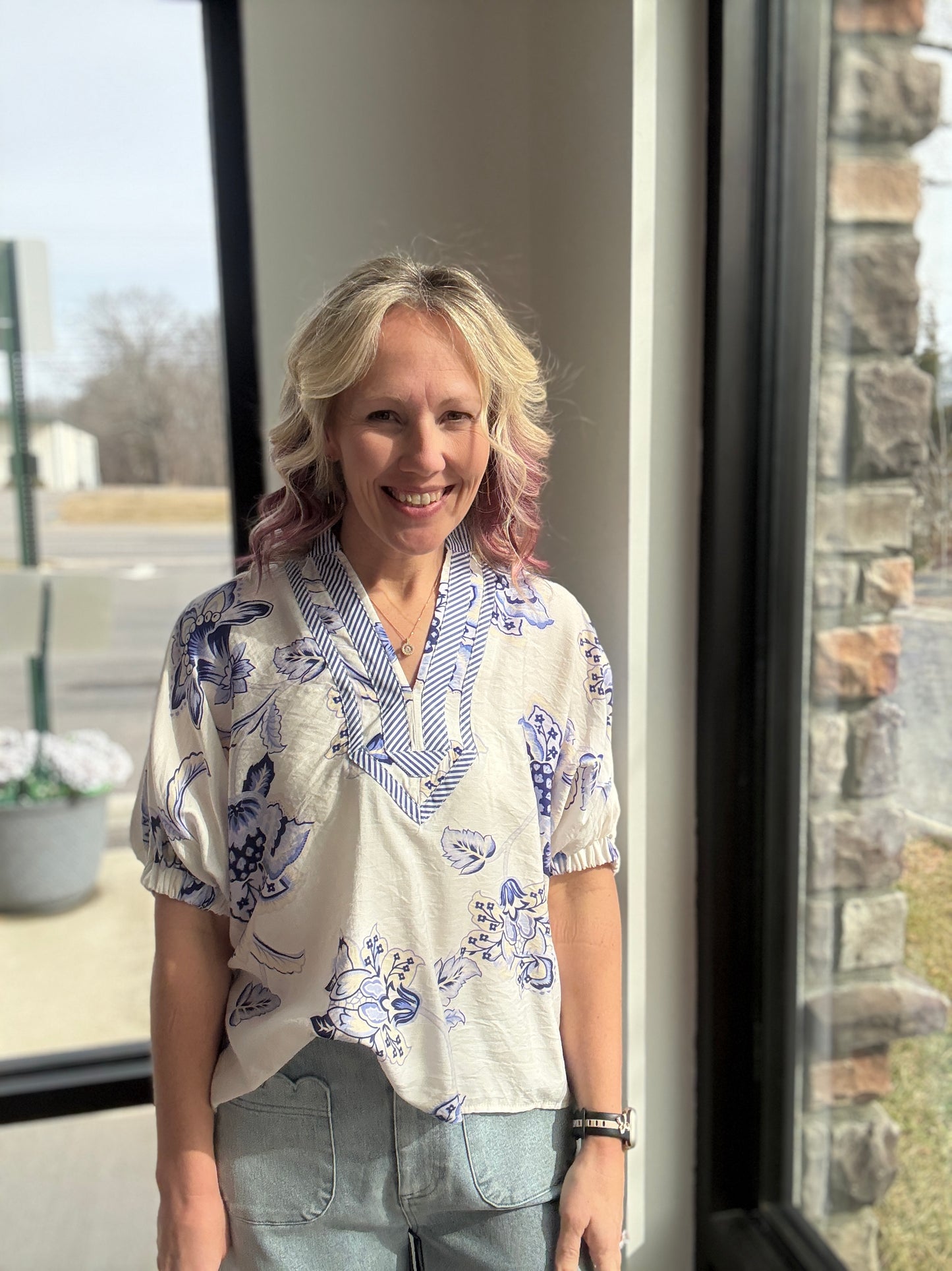 Petal Parade Top- Blue