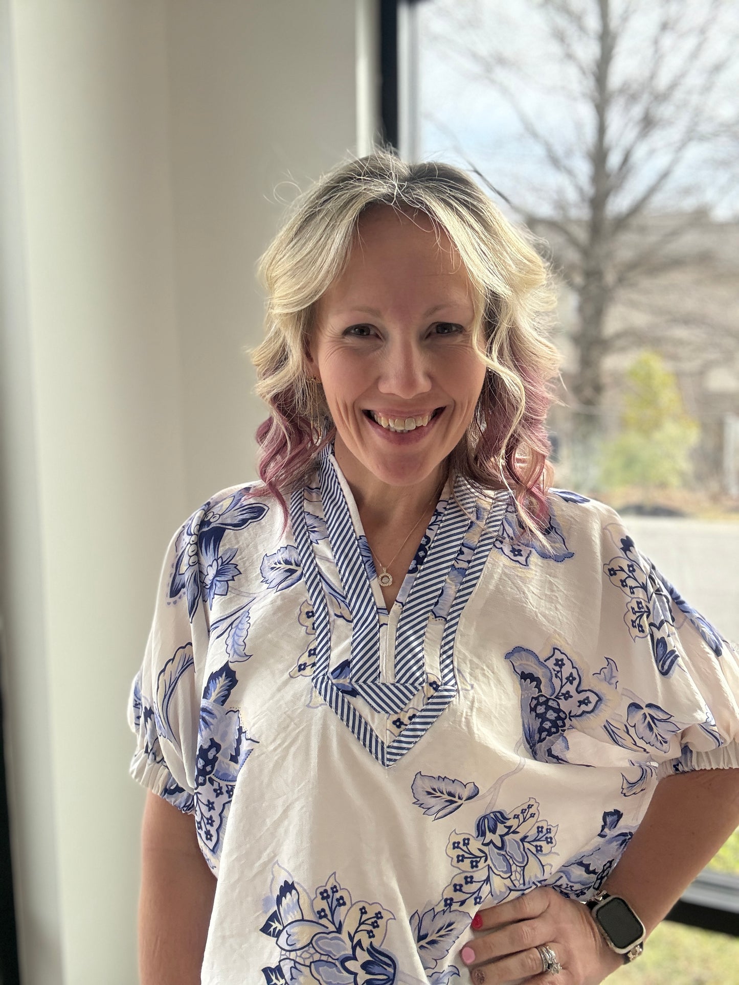 Petal Parade Top- Blue