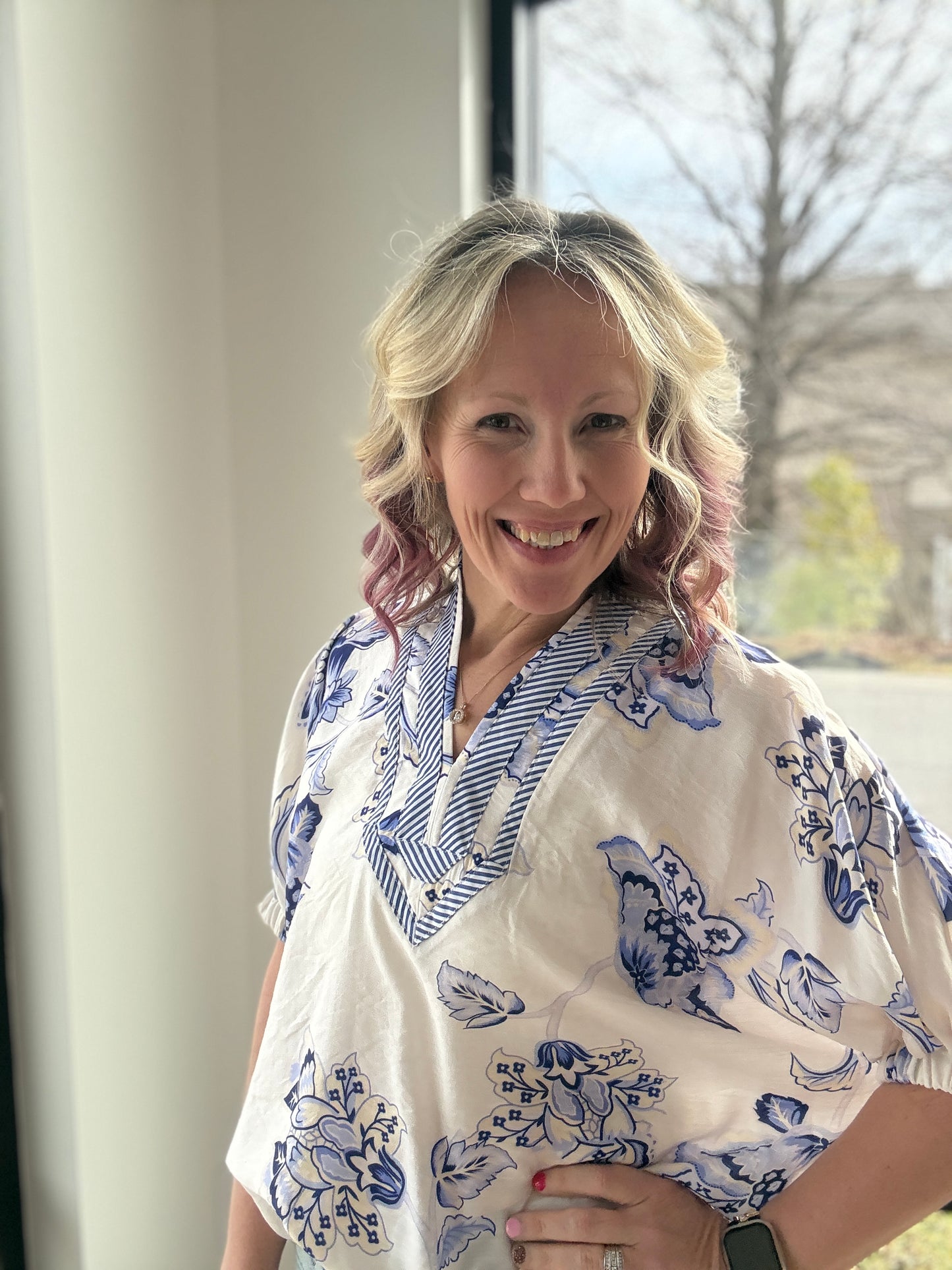 Petal Parade Top- Blue