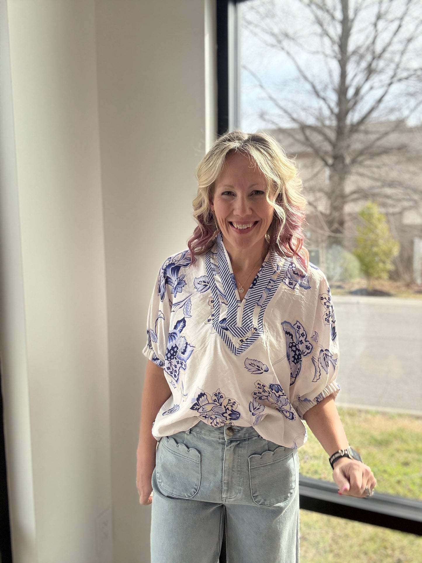 Petal Parade Top- Blue