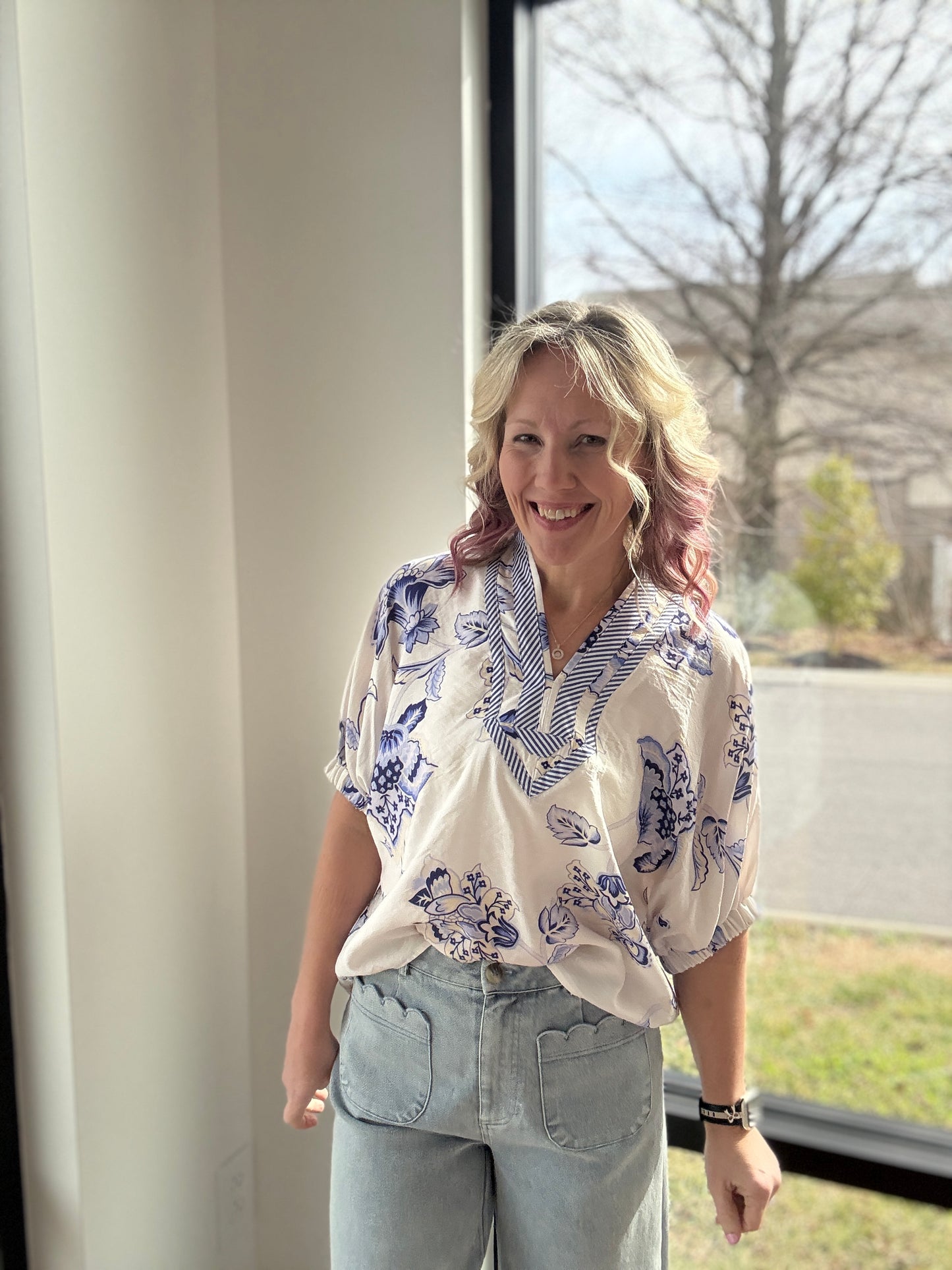Petal Parade Top- Blue