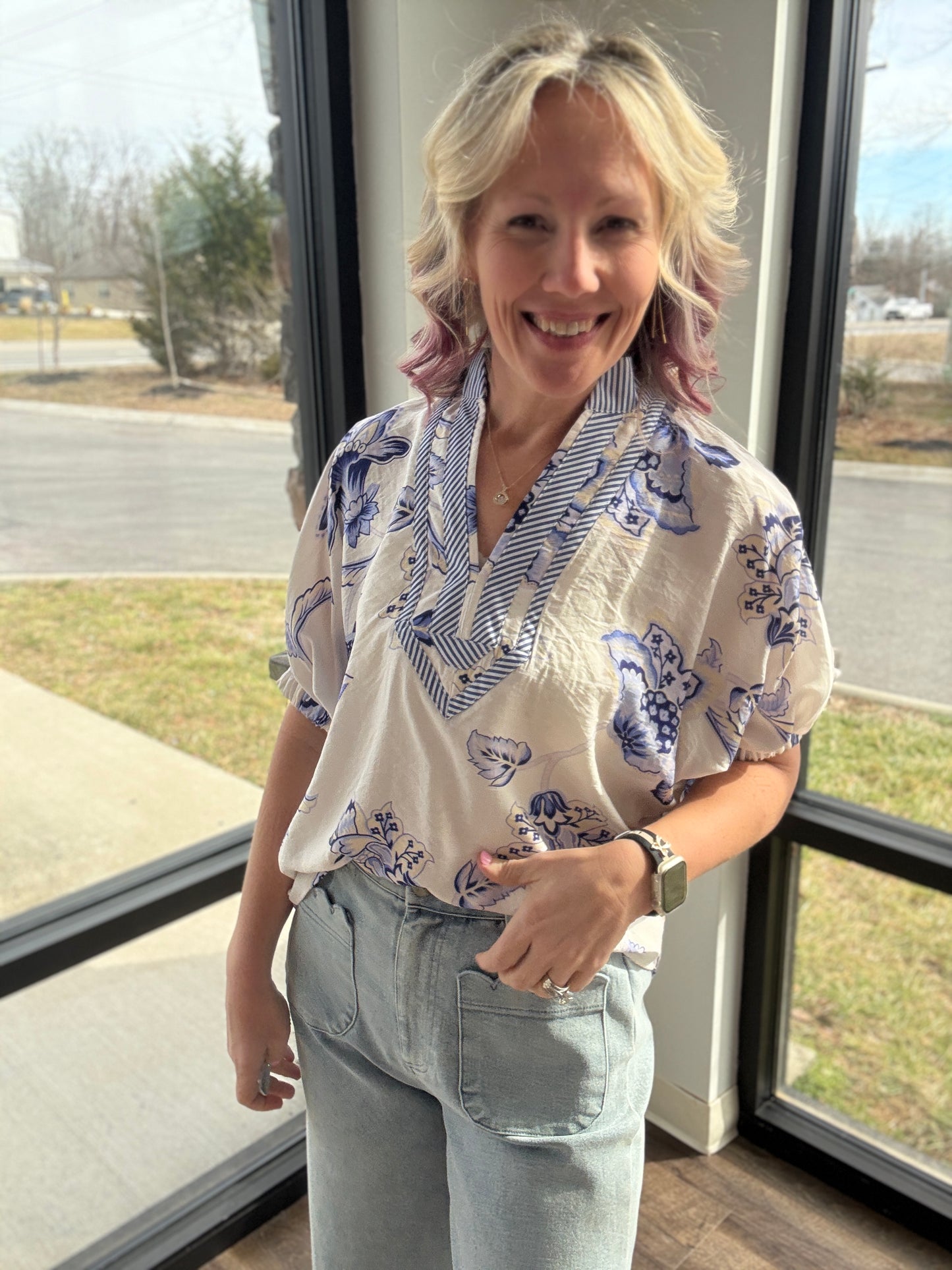 Petal Parade Top- Blue