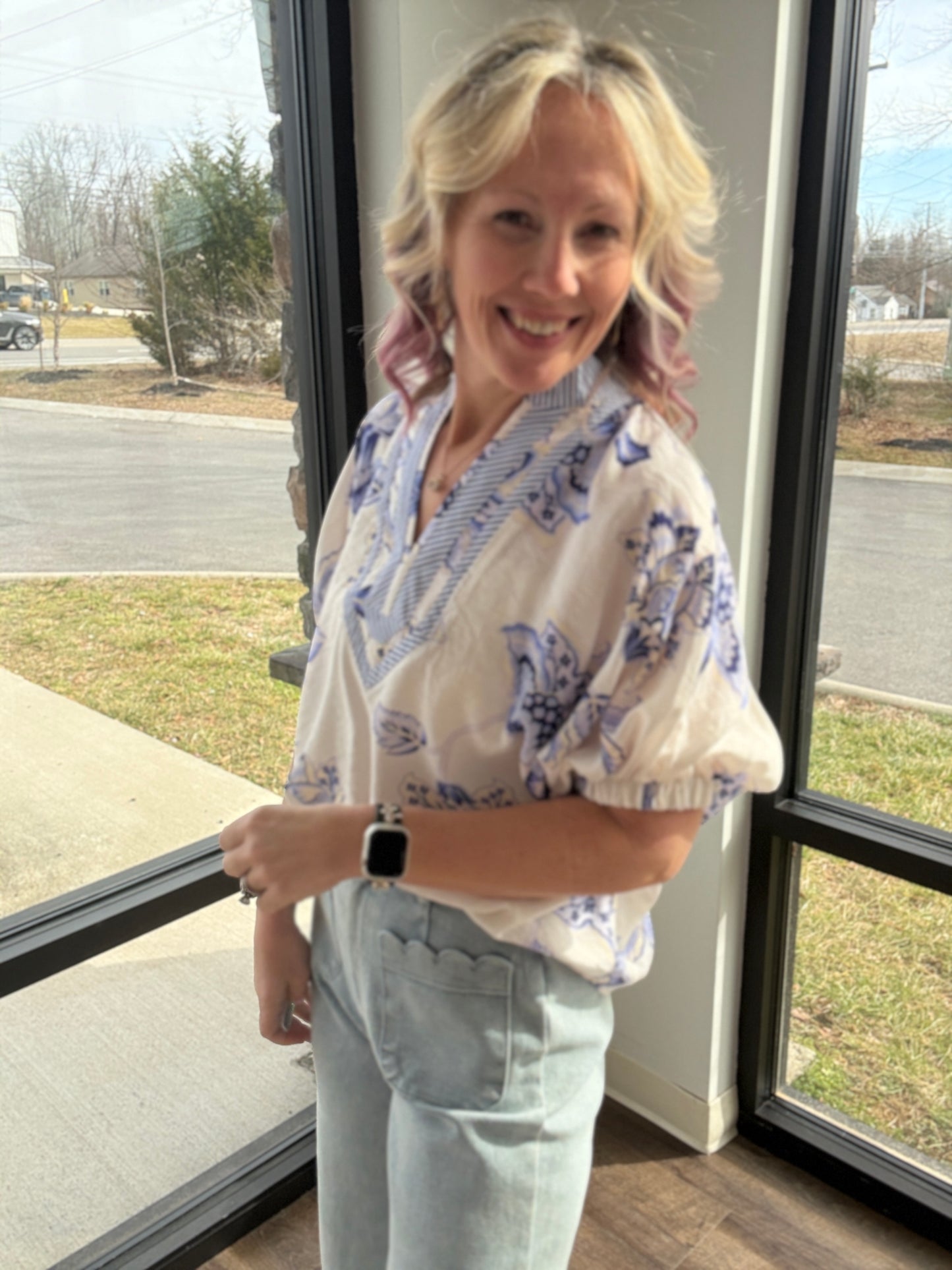 Petal Parade Top- Blue