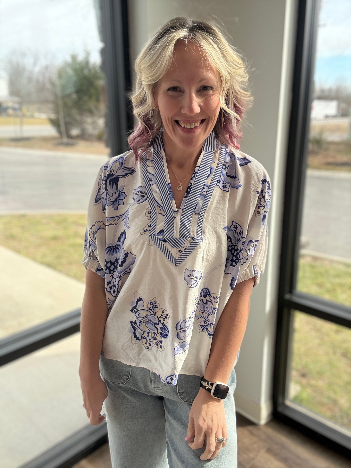 Petal Parade Top- Blue
